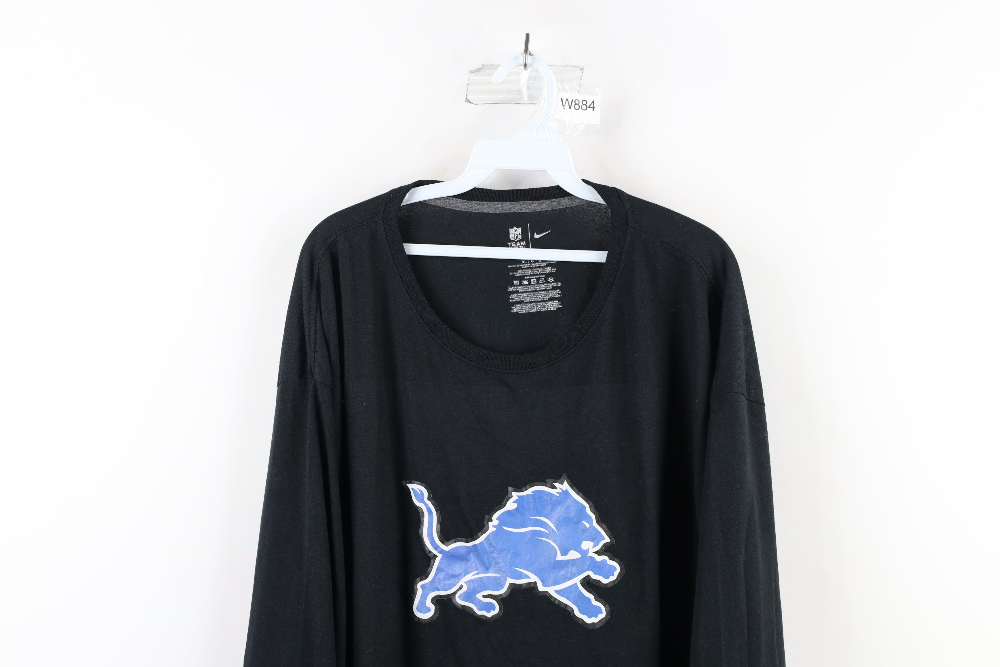 Nike × Vintage New Nike Detroit Lions Football Long Sleeve T-Shirt Black Size US XL / EU 56 / 4 - 2 Thumbnail