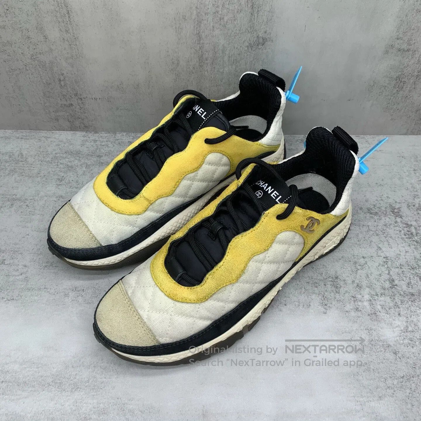 Chanel Chanel Black Yellow Sneakers Size 38. Size US 7 / IT 37 - 1 Thumbnail