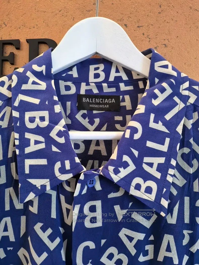Balenciaga Balenciaga size 39 Classic Full Logo Silk Shirt Size US L / EU 52-54 / 3 - 4 Thumbnail