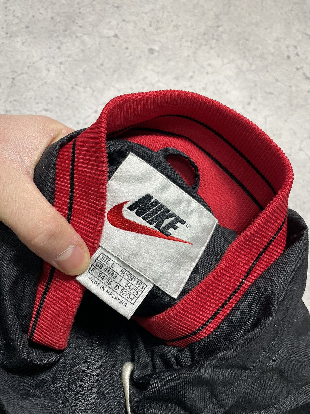 Nike × Vintage Vintage 90s Nike Jacket Big Swoosh Drill Y2K Rare Size US L / EU 52-54 / 3 - 10 Thumbnail