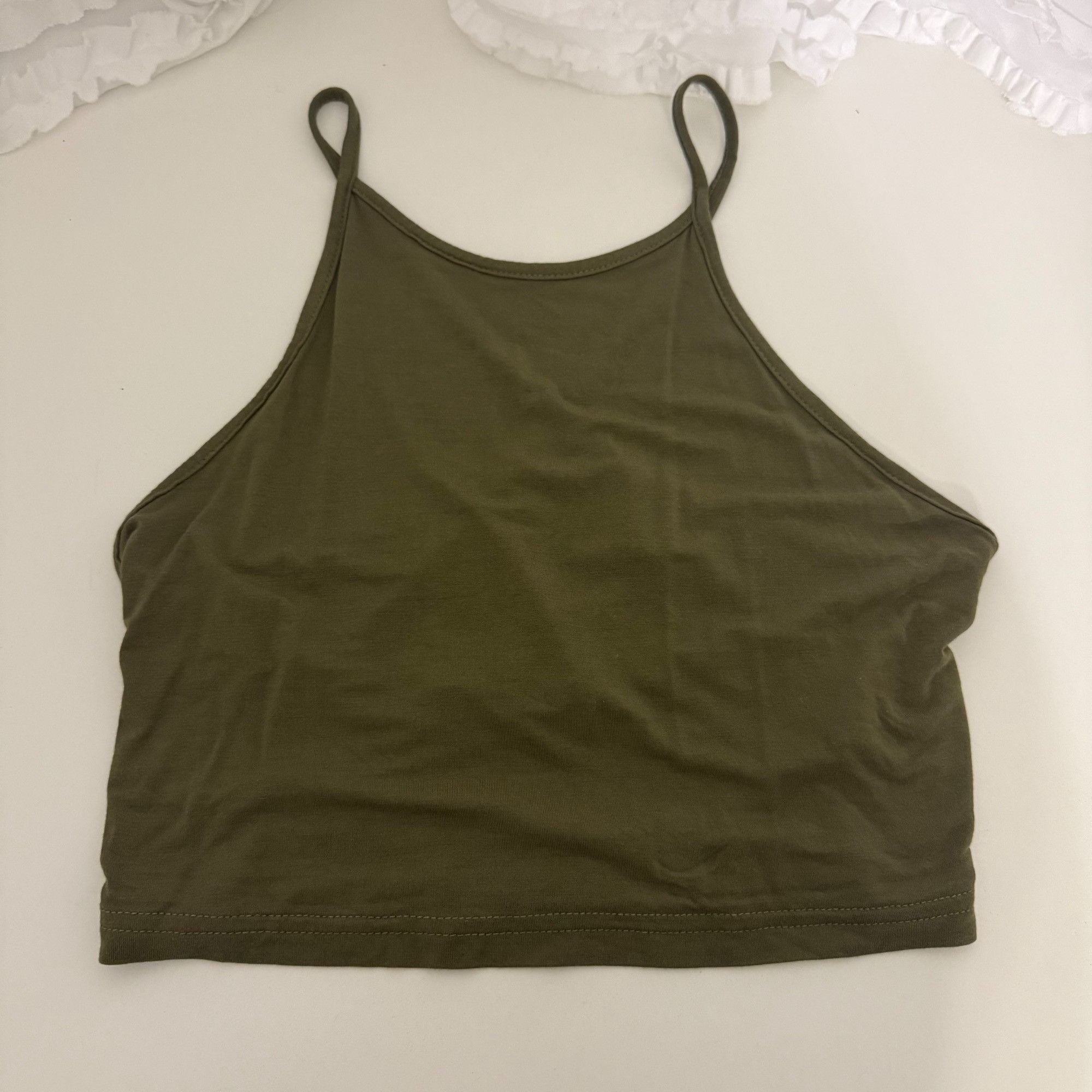Other Olive Green Strappy Back Crop Top For Women Size M Size M / US 6-8 / IT 42-44 - 1 Thumbnail