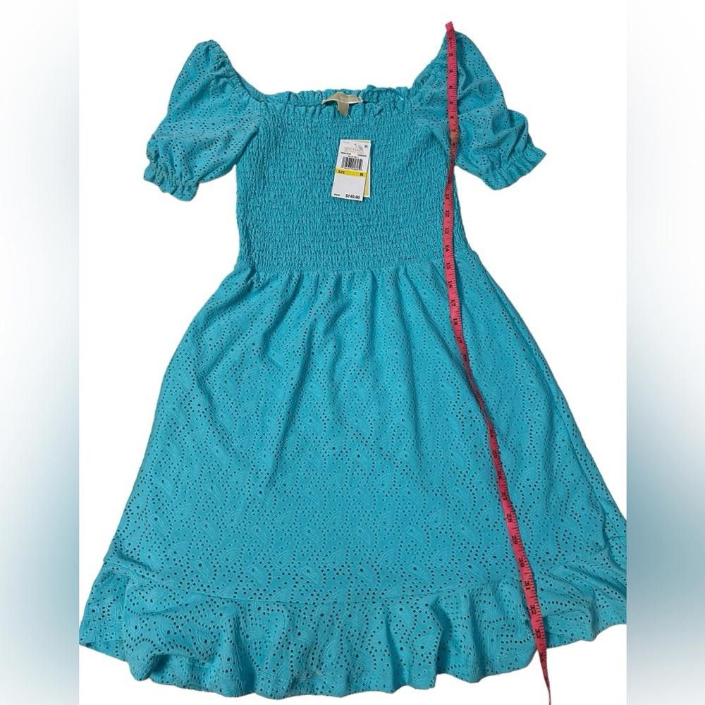 Michael Kors Michael Kors l NWT Turquoise Smocked Eyelet Dress Medium Size M / US 6-8 / IT 42-44 - 5 Thumbnail