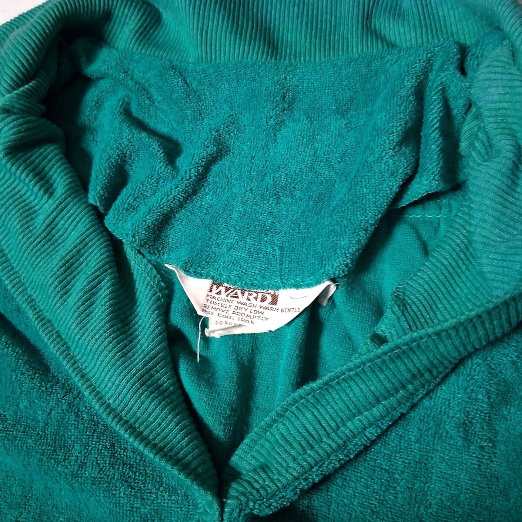 Vintage VINTAGE Montgomery Ward Dress Shirt Dress Jade Green 1970s Terry Cloth 18 Women’s Womens Size XXL / US 16-18 / IT 52-54 - 7 Thumbnail