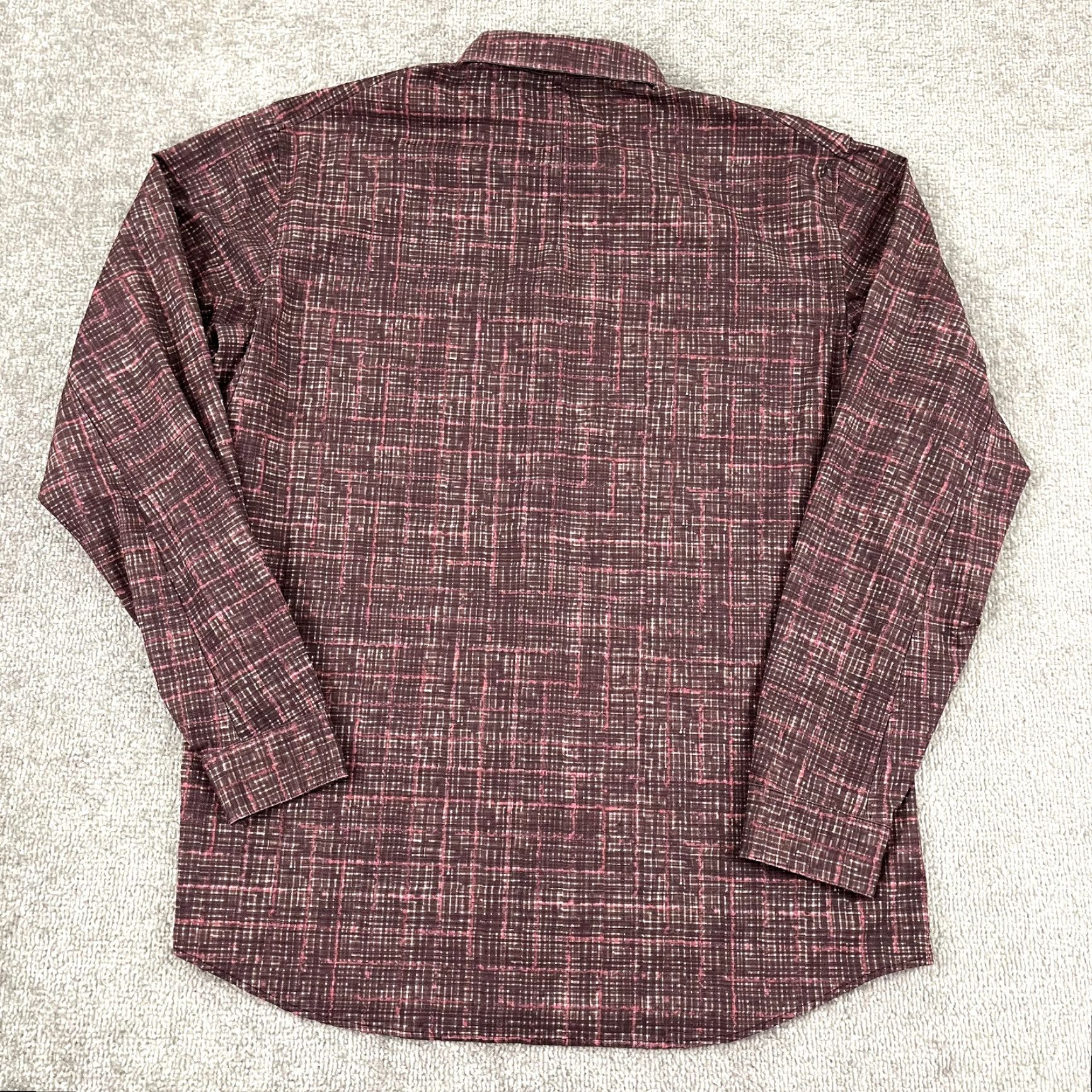 Lululemon LULULEMON Shirt Mens L/XL Airing Easy Button Up Long Sleeve Marker Check Cassis Size US L / EU 52-54 / 3 - 7 Thumbnail