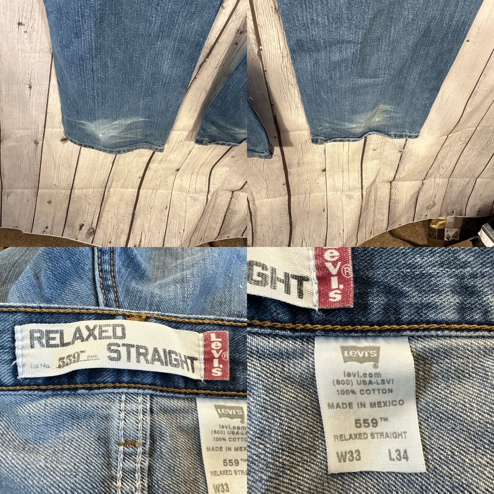 Levi's VINTAGE Levi’s 559 Jeans Mens 33 Relaxed Straight Denim W33 x L34 Blue Mens Jeans Straight 90s? Size US 33 - 8 Thumbnail