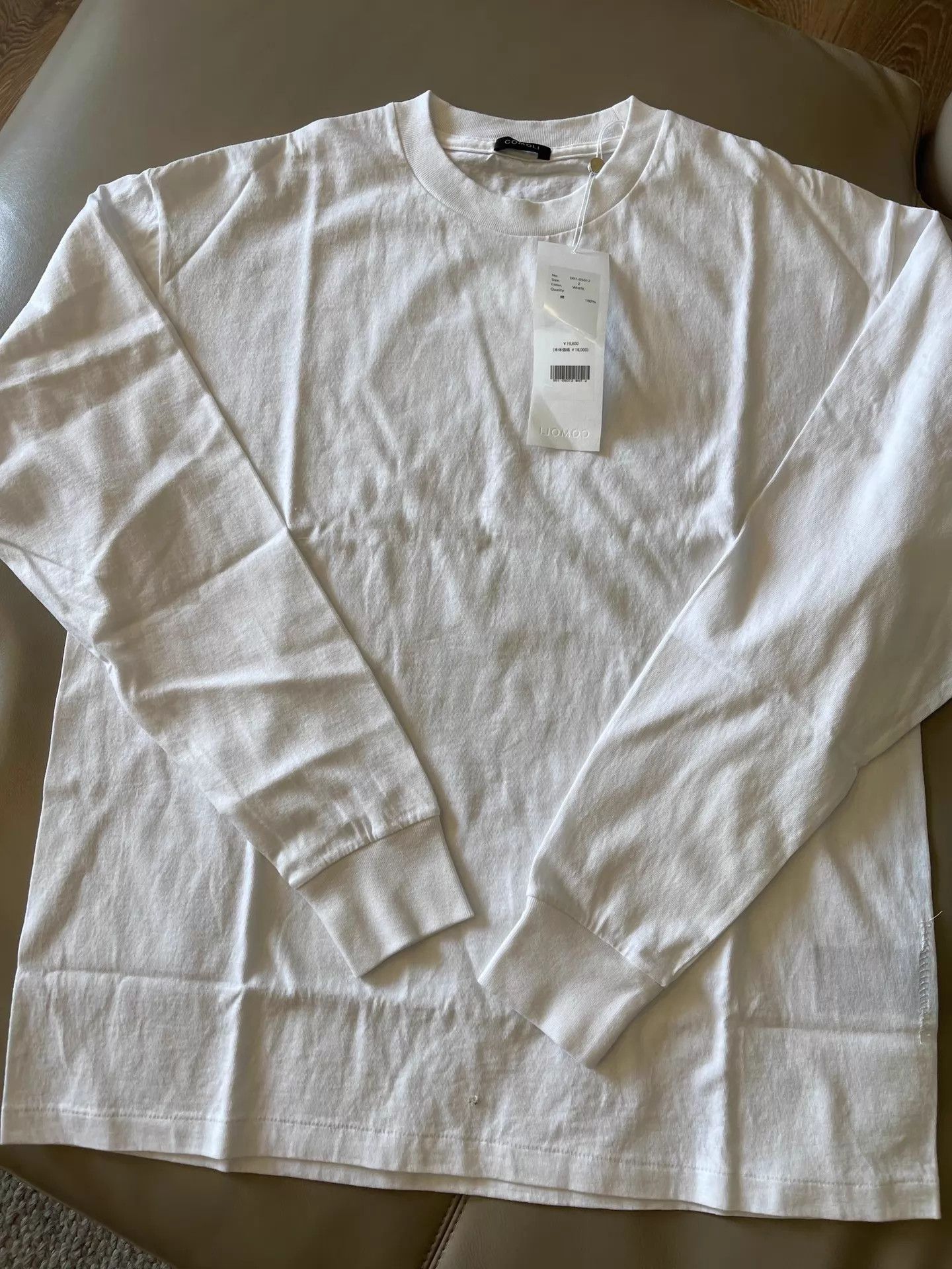 Comoli COMOLI Cotton Jersey LS T-Shirt White Size 2 26SS Size US M / EU 48-50 / 2 - 1 Thumbnail