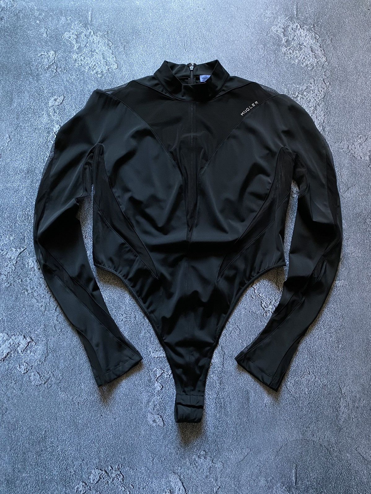 Thierry Mugler Mugler X H&M Black Mesh Panel Bodysuit Size XL / US 12-14 / IT 48-50 - 3 Thumbnail