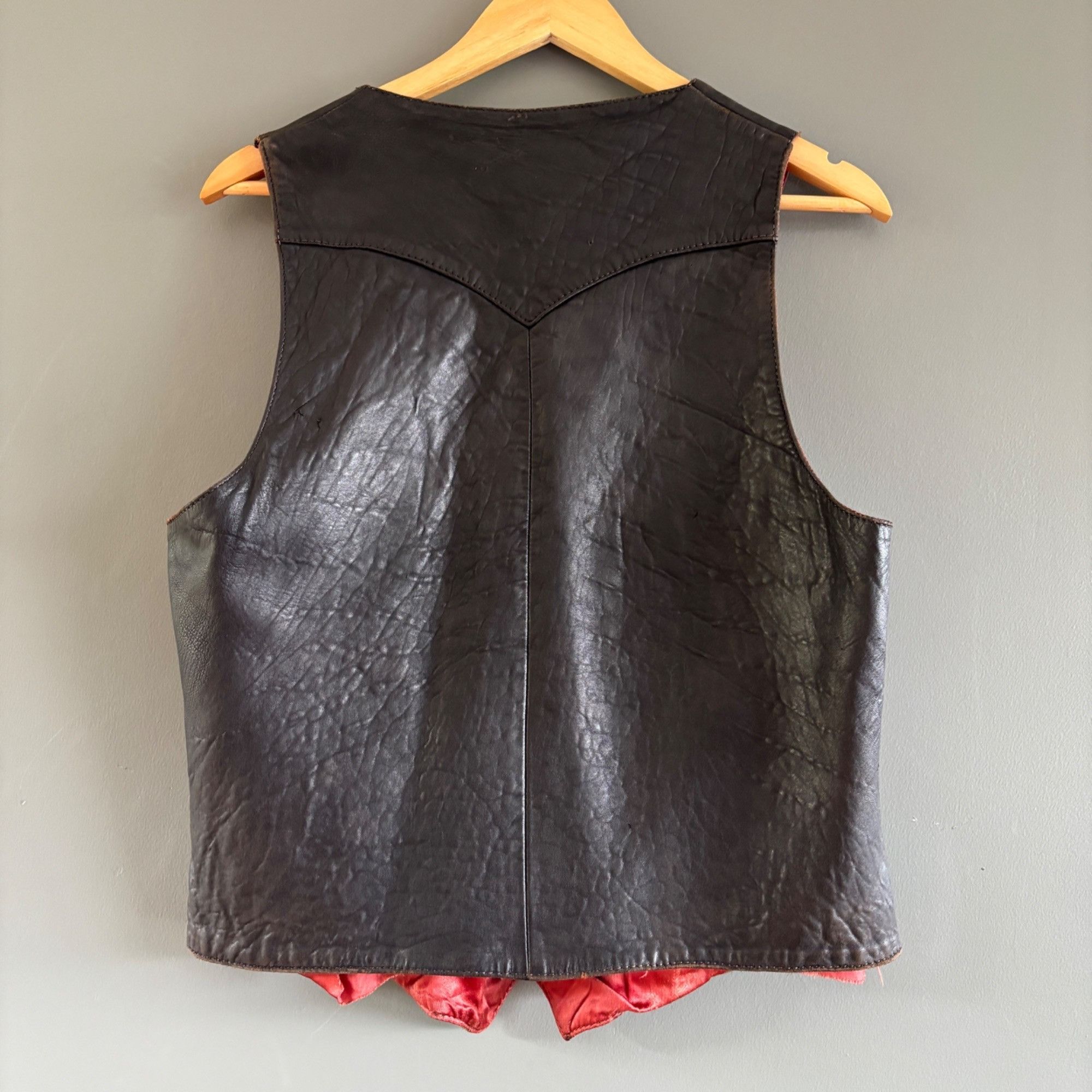 Other Vintage 70s Vest Beau-Oeste Black Leather Unisex Size 40 Wes Size US XXS / EU 40 - 3 Thumbnail