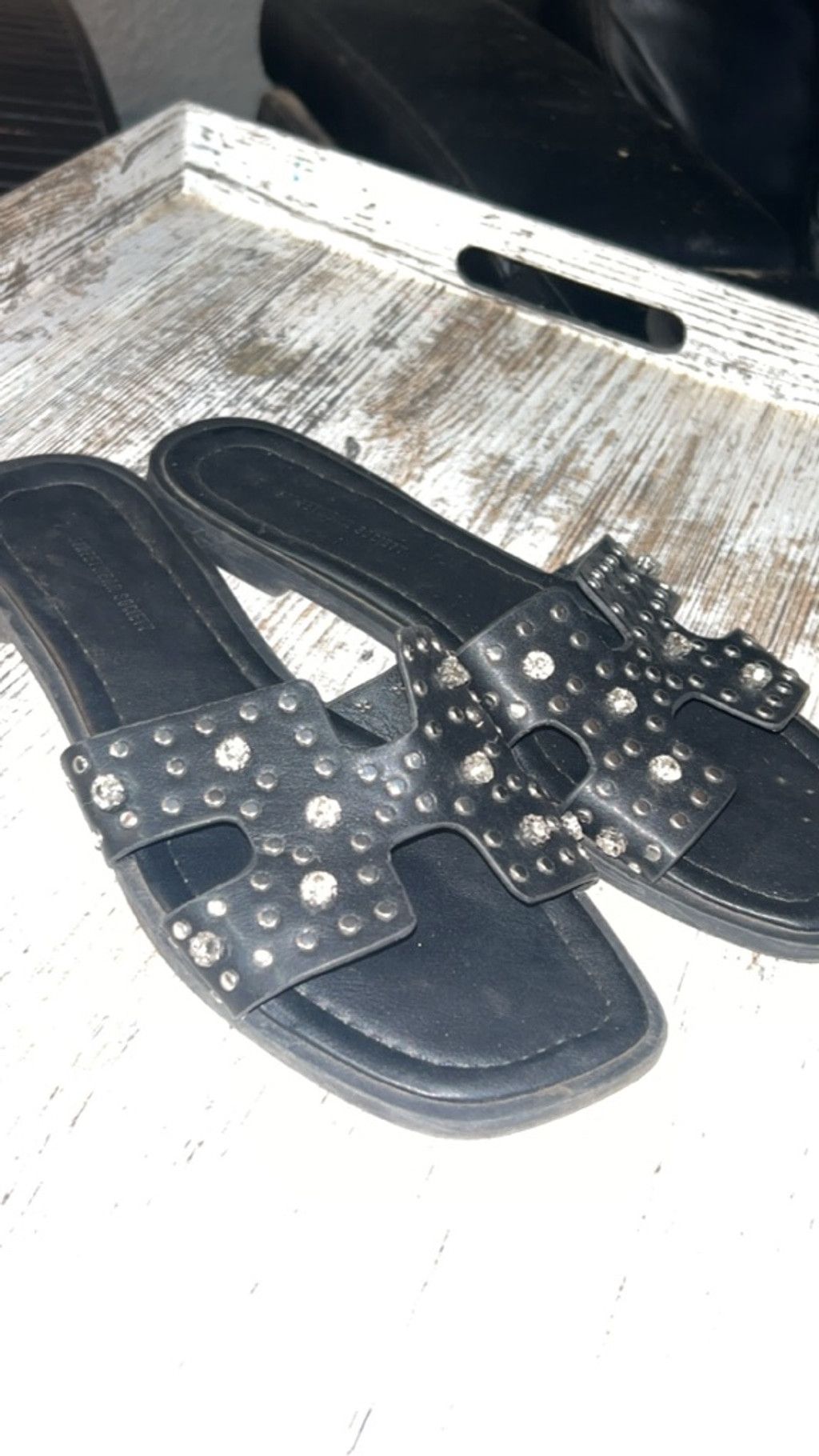 Other Women's Streetwear Society Black Silver Studded Sandals Size Size US 7 / IT 37 - 2 Thumbnail