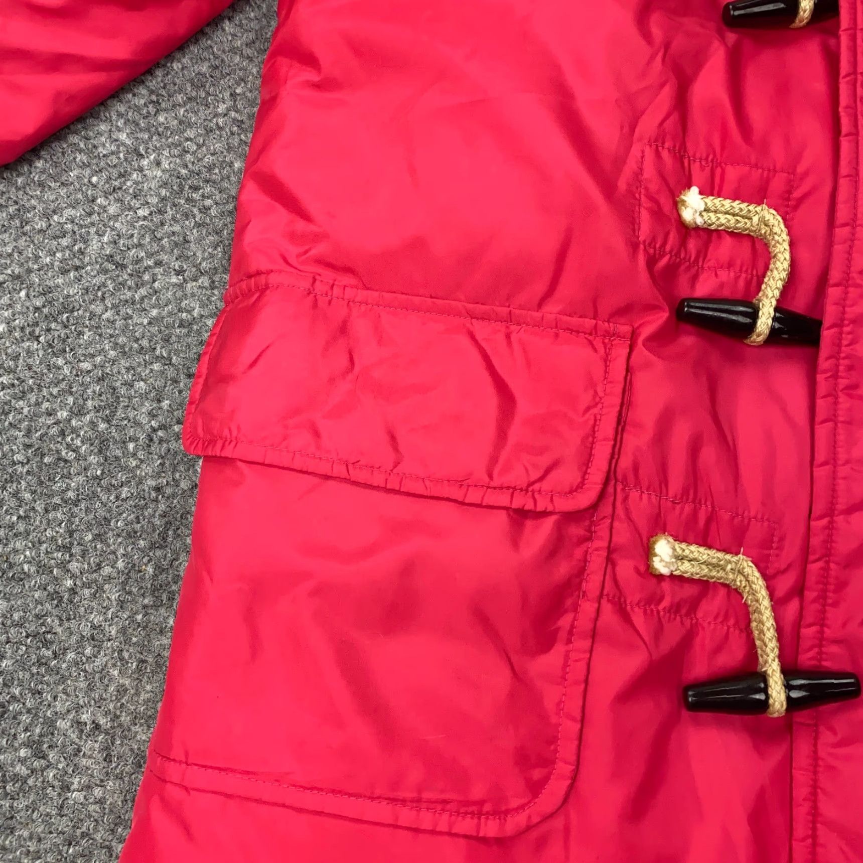 Ralph Lauren VINTAGE Ralph Lauren Sport Jacket Womens Parka Down Berry Floral Pink VTG Winter Coat Toggle Buttons Hooded Full Zip Insulated Windproof Pockets Size S / US 4 / IT 40 - 5 Thumbnail