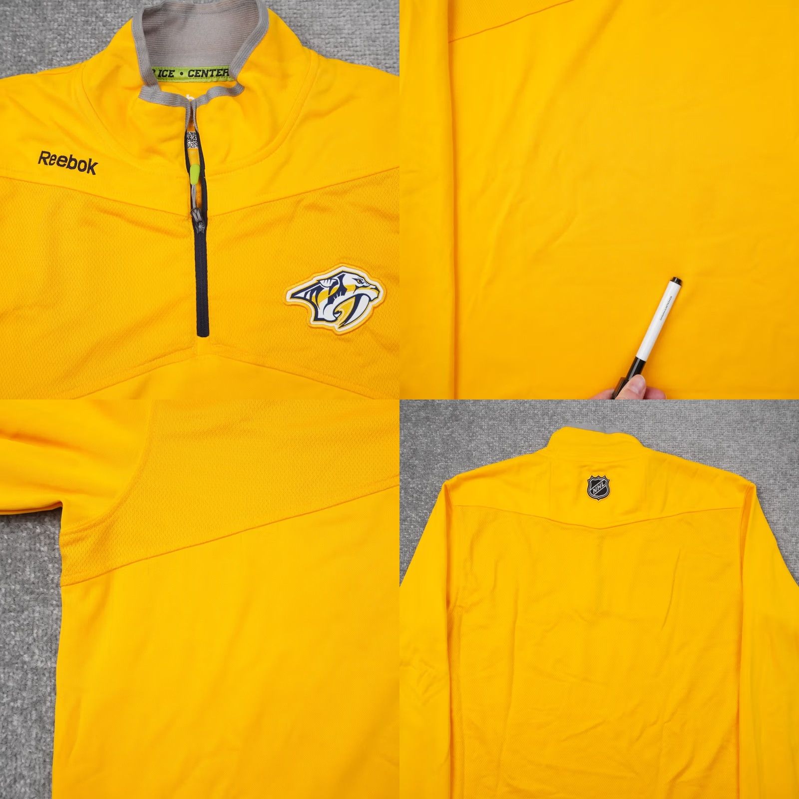 Reebok Reebok Nashville Predators Mens M Yellow Long Sleeve Athletic Shirt Size US M / EU 48-50 / 2 - 8 Thumbnail