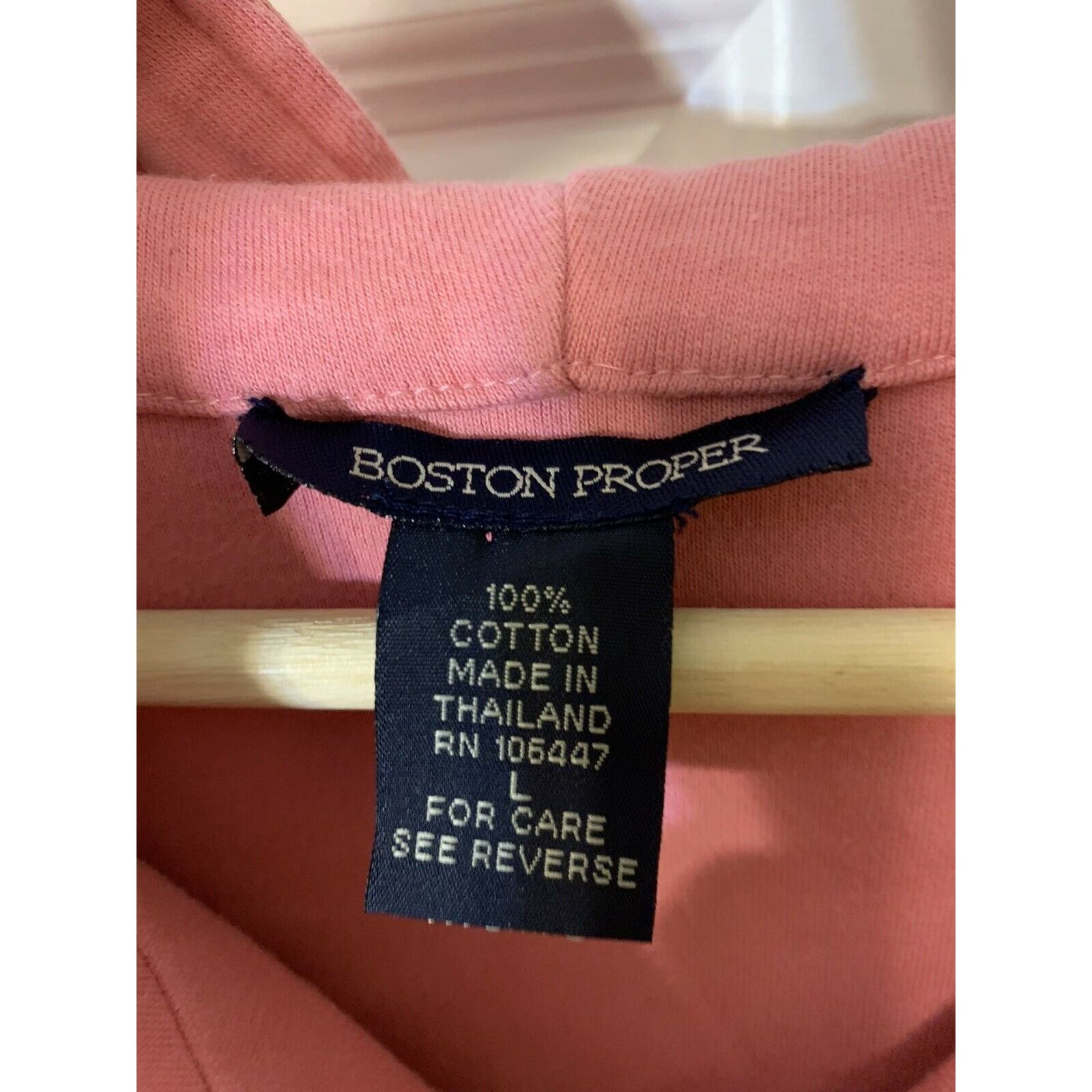 Boston Proper BOSTON PROPER Sz L Black Cotton Windbreaker Full Zip Pink St Size L / US 10 / IT 46 - 2 Thumbnail