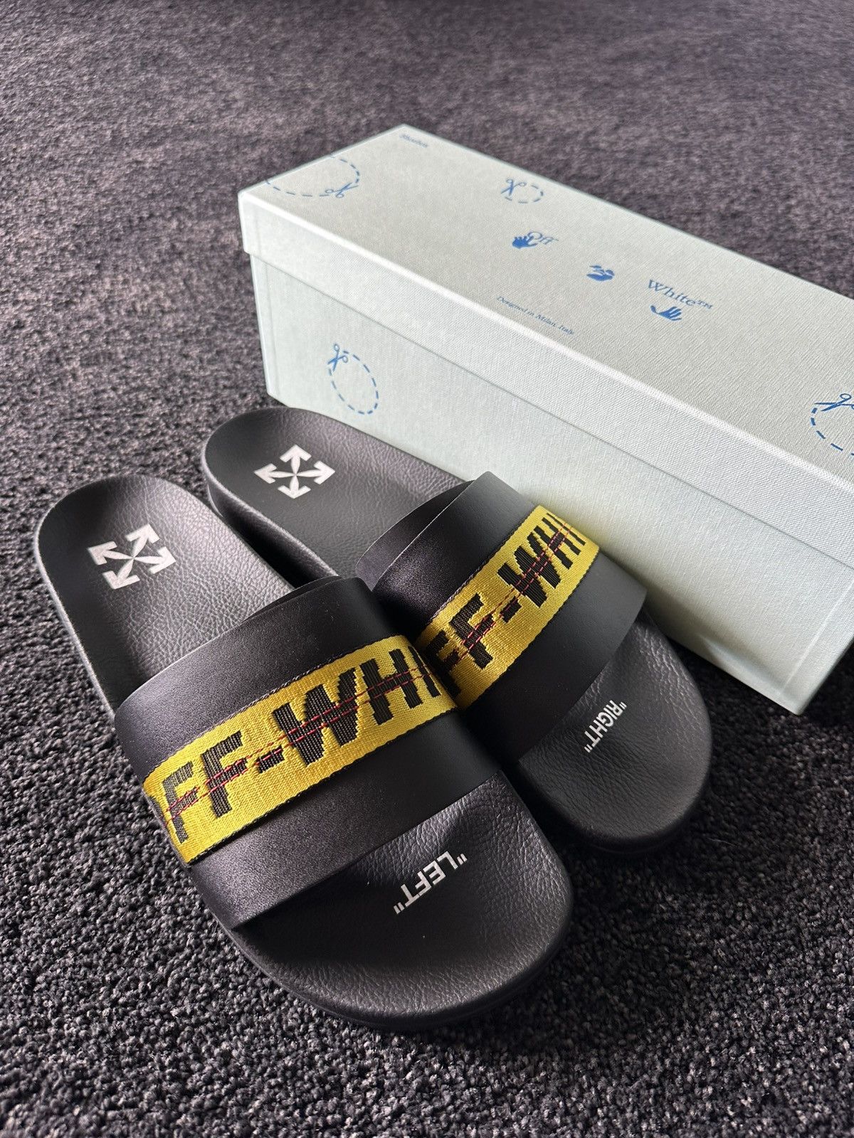 新品 SS20【 OFF-WHITE 】 INDUSTRIAL SLIDER Off-White Off-White Industrial Slides C/0 Virgil Abloh | Grailed