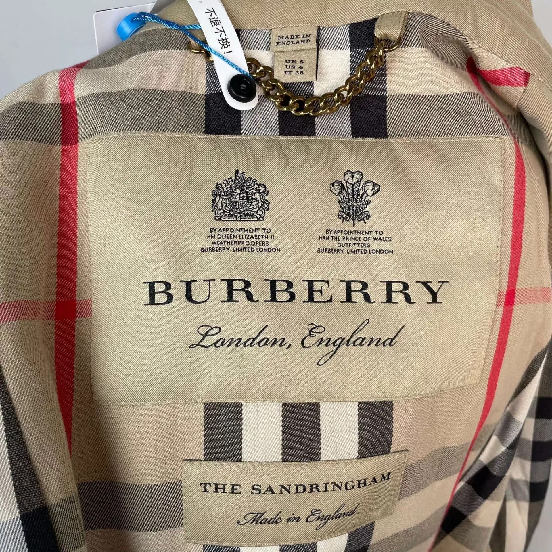 Burberry Burberry women's 95 new camel cotton trench coat 38 Size XS / US 0-2 / IT 36-38 - 3 Thumbnail