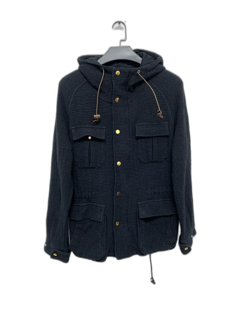 Emporio Armani Armani Knitted Jacket with Hood and Pockets Size US L / EU 52-54 / 3 - 1 Thumbnail