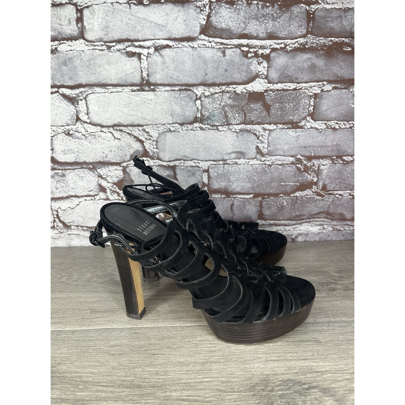Stuart Weitzman Stuart Weitzman Black Suede Leather Caged Stiletto Heels Wom Size US 6 / IT 36 - 5 Thumbnail