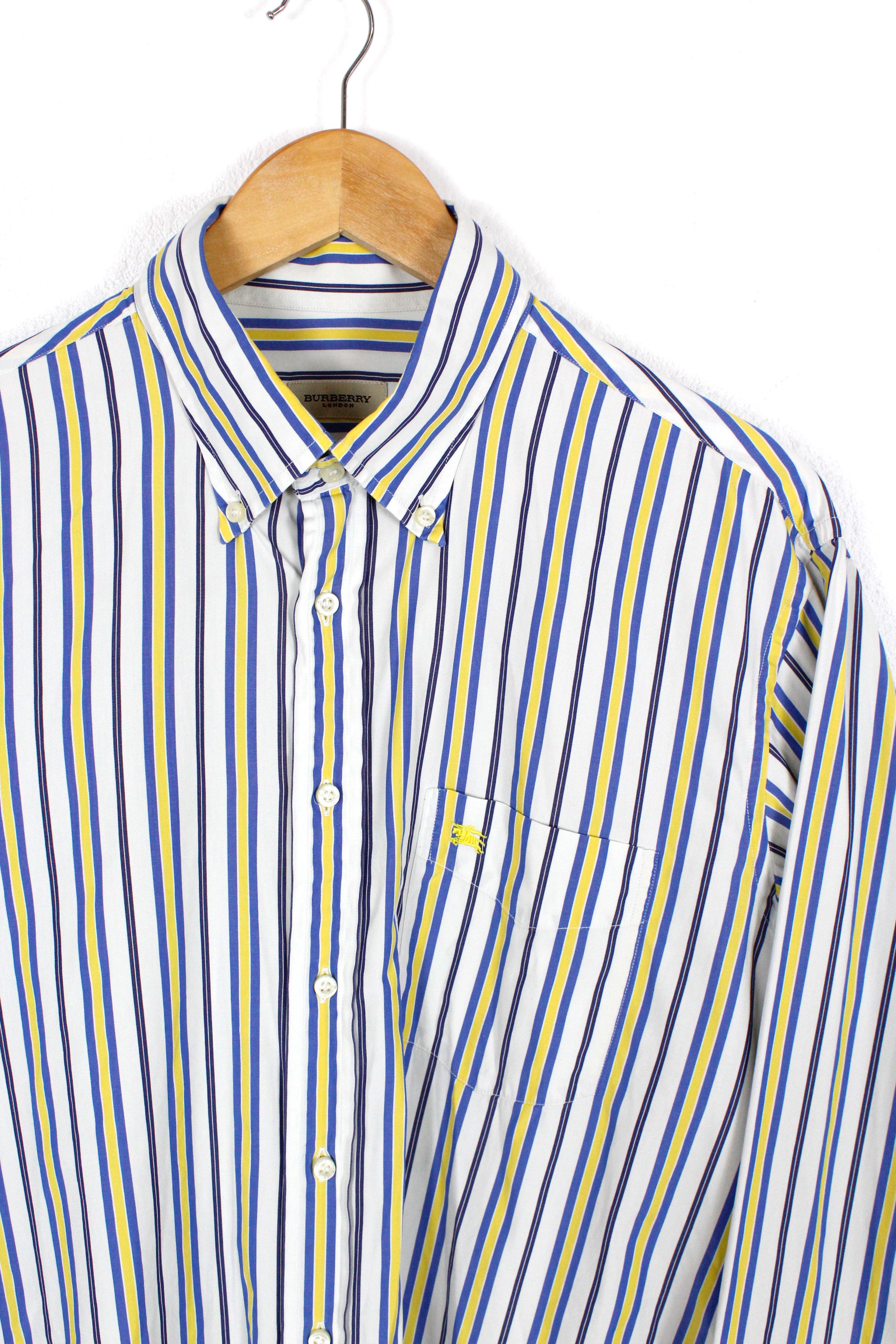 Burberry × Vintage Vintage Burberry Knight Logo Striped Sleeve Shirt XL Size US XL / EU 56 / 4 - 2 Thumbnail