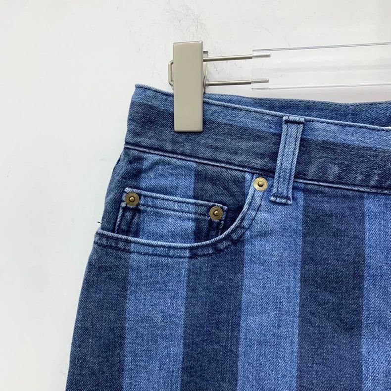Saint Laurent Paris Saint Laurent Paris Dark blue striped cotton casual denim Size 27" / US 4 / IT 40 - 3 Thumbnail