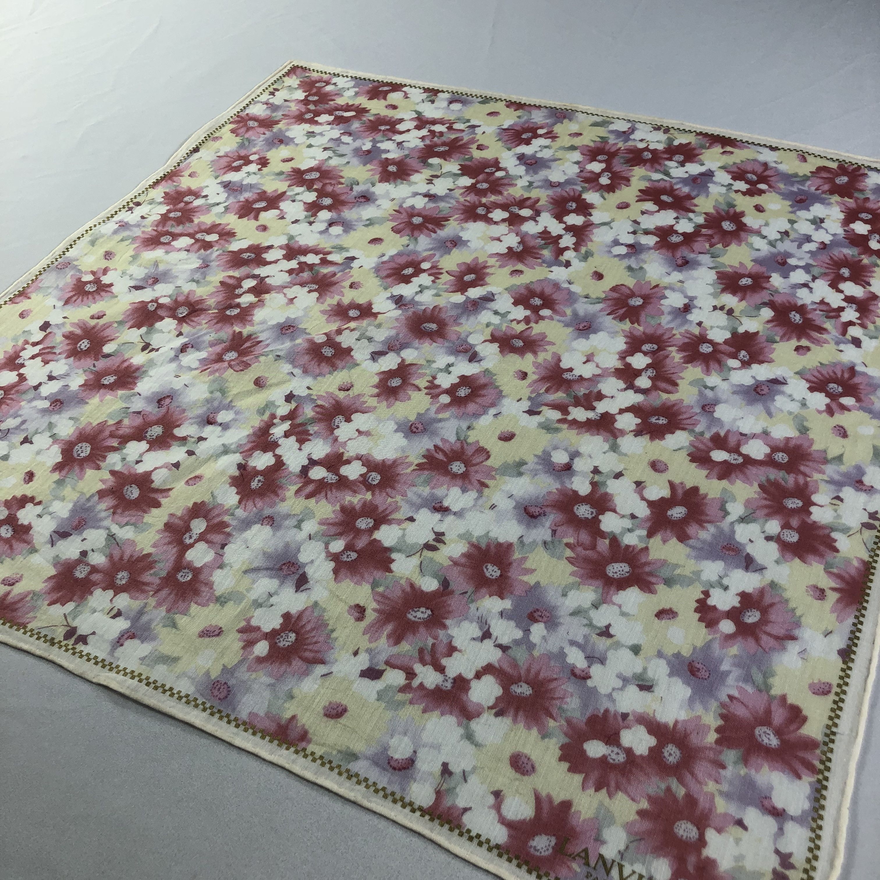 Lanvin Lanvin Floral Handkerchief Neckerchief Bandana H1797 Size ONE SIZE - 3 Thumbnail