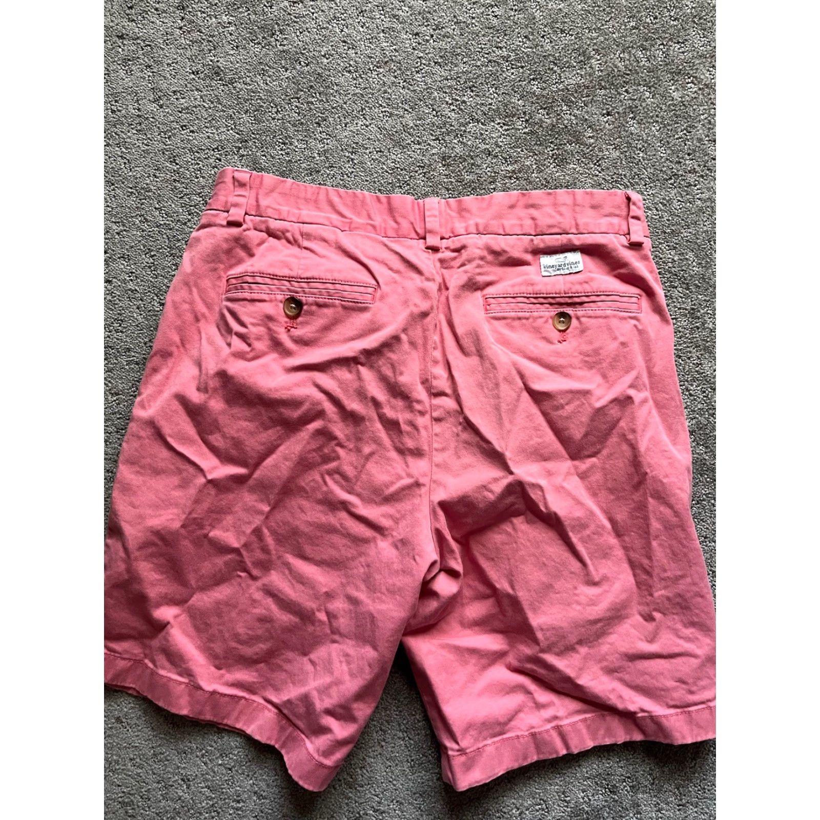 Vineyard Vines VINEYARD VINES Men's Chino Shorts 30" Inseam Pink Solid Logo Casual Summer Size US 30 / EU 46 - 2 Thumbnail