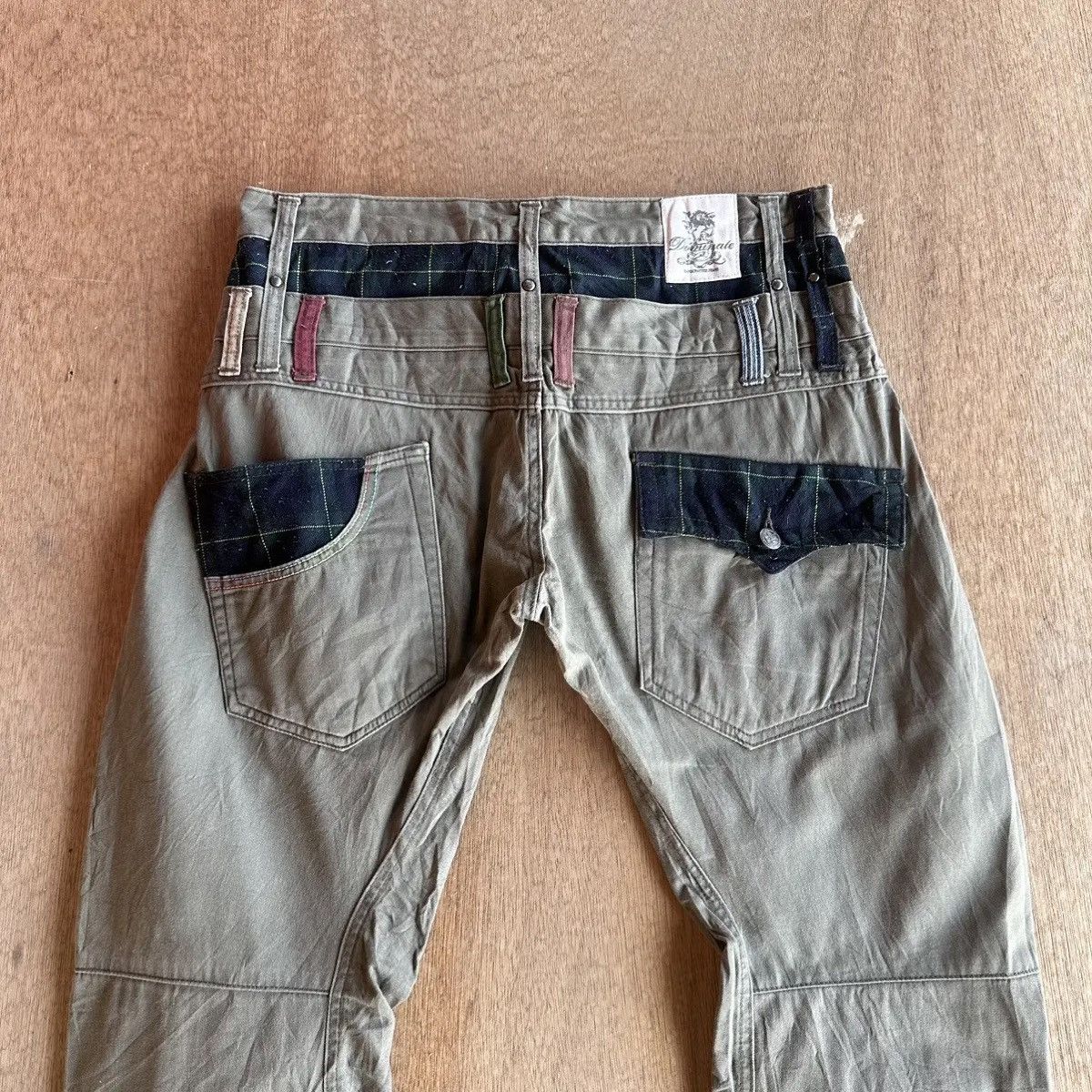 Hysteric Glamour RARE💥DOMINATE HANDCRAFT DOUBLEWAIST BANANA CURVED LEG PANTS Size US 33 - 9 Thumbnail