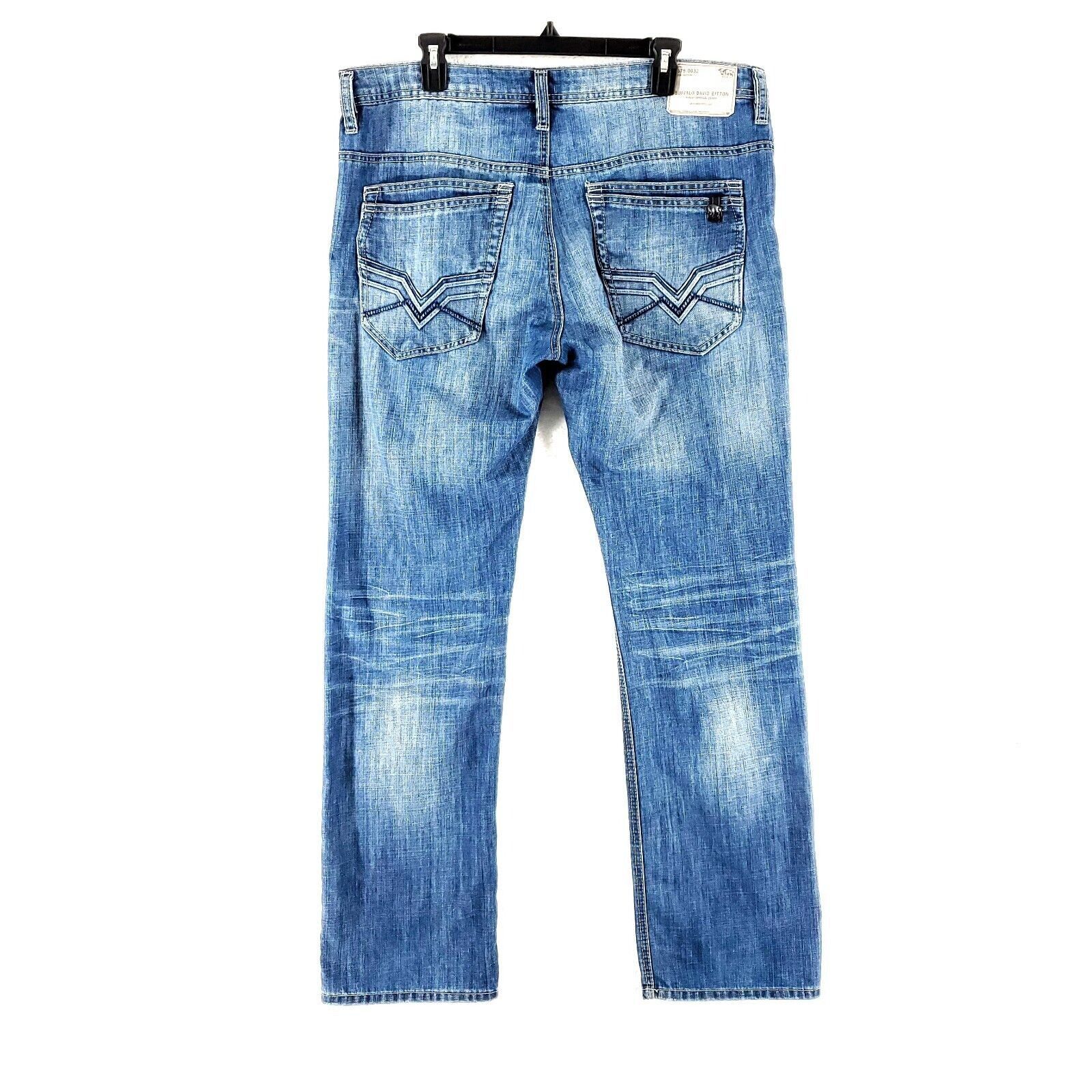 Buffalo David Bitton Buffalo David Bitton Driven Straight Whiskers Blue Denim Jea Size US 39 - 2 Thumbnail