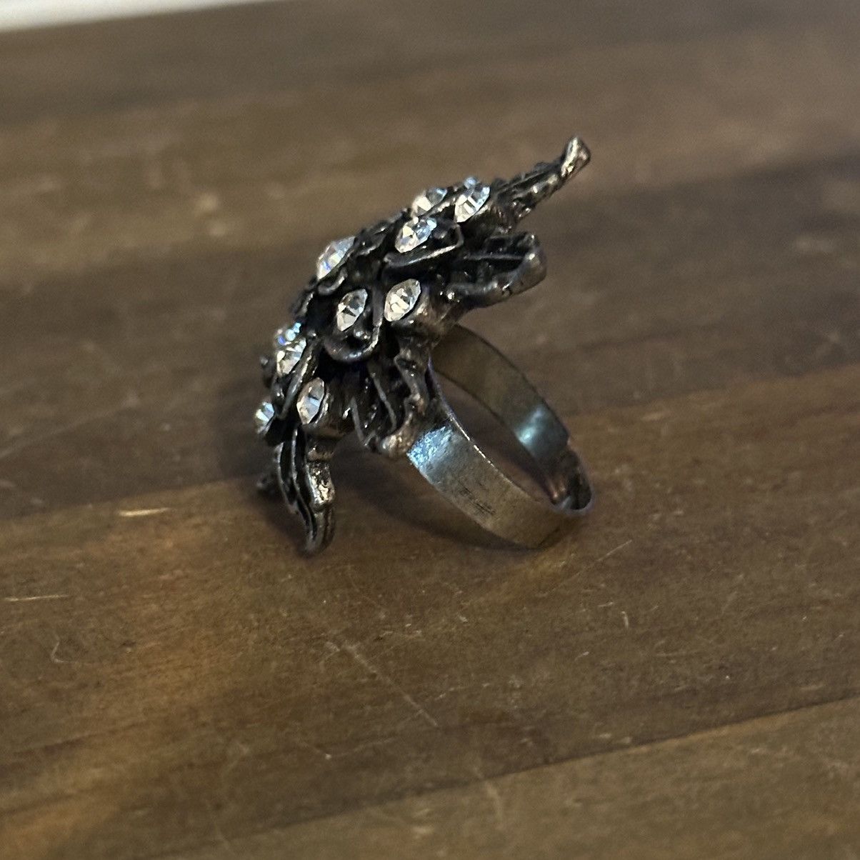 Vintage Vintage rhinestone flower adjustable statement ring Size ONE SIZE - 7 Thumbnail