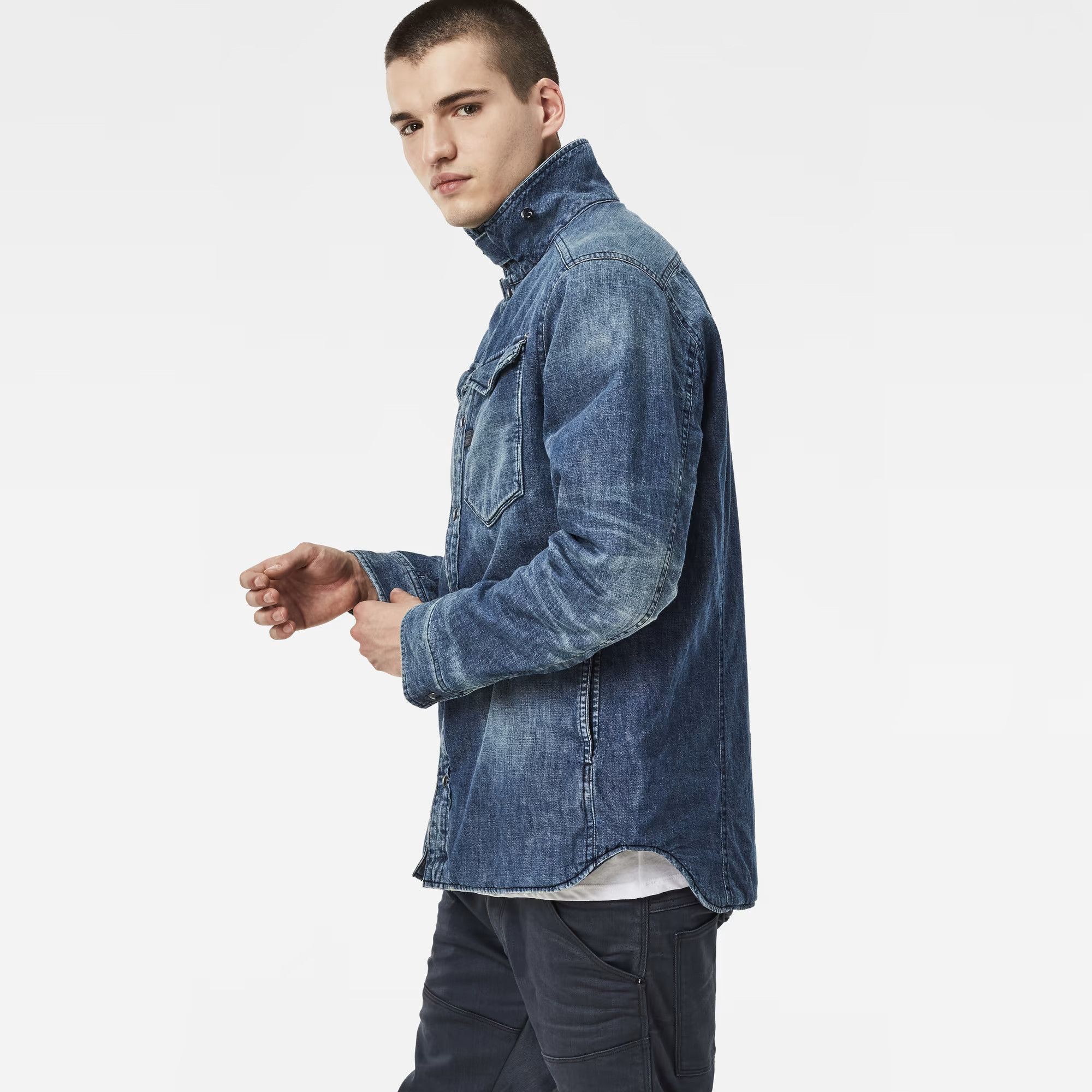 G-Star G-Star Raw 3301 Padded Denim Overshirt Jacket Size US XL / EU 56 / 4 - 4 Thumbnail