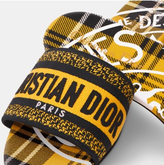 Dior o1w1db10924 Dway Slides in Yellow Black Size US 7 / IT 37 - 5 Thumbnail