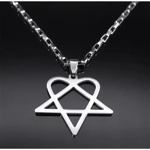 VIBE Heart Necklace Punk Grunge Chain Y2K Size ONE SIZE - 1 Thumbnail