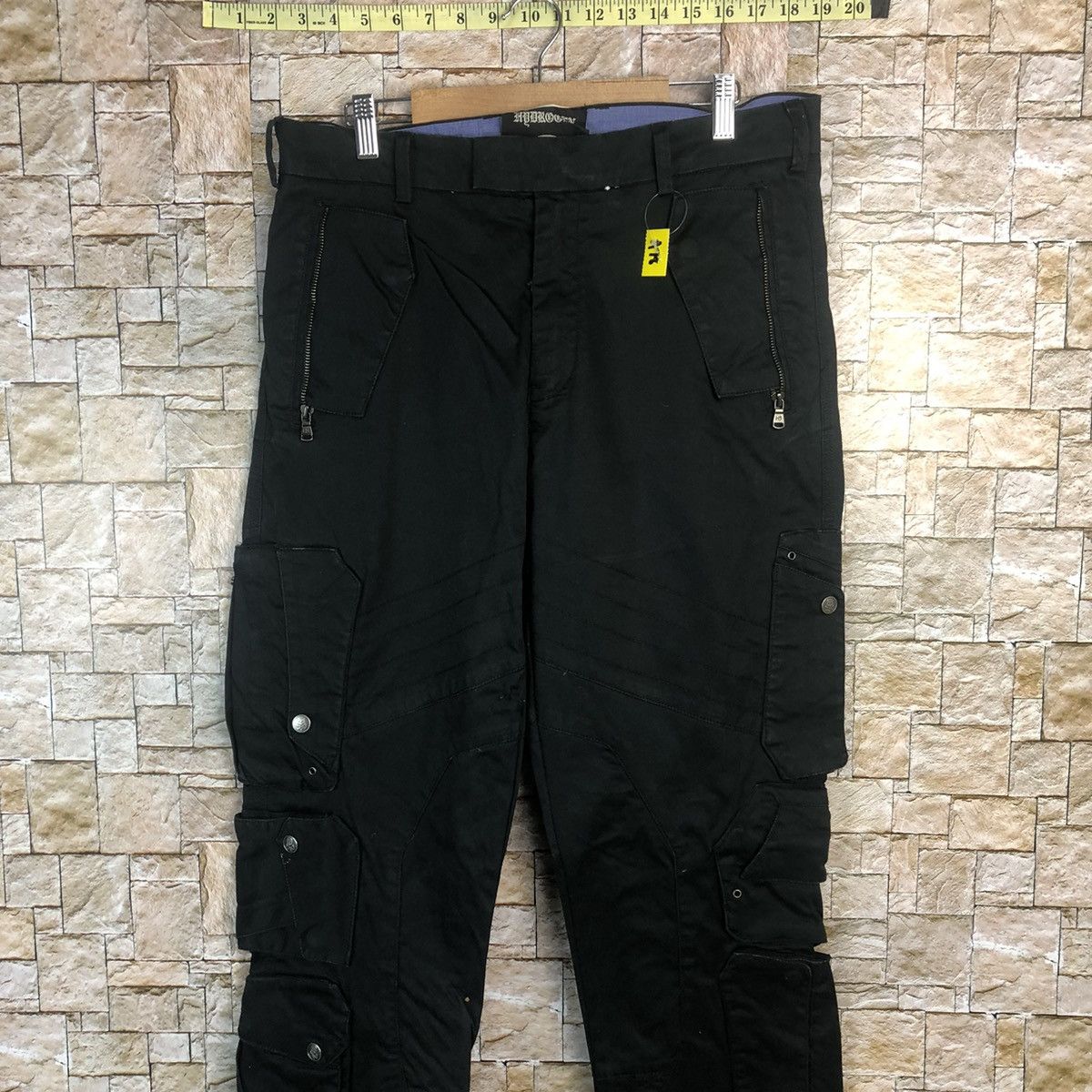 HYDROGEN DL Hydrogen H2J Black Cargo Multipocket Pants #A78 Size US 34 / EU 50 - 2 Thumbnail