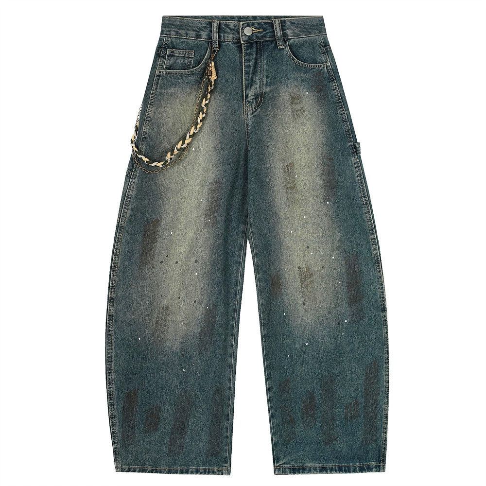 Vintage Men's punk braided chain washed scimitar jeans y2k Size US 32 / EU 48 - 1 Thumbnail