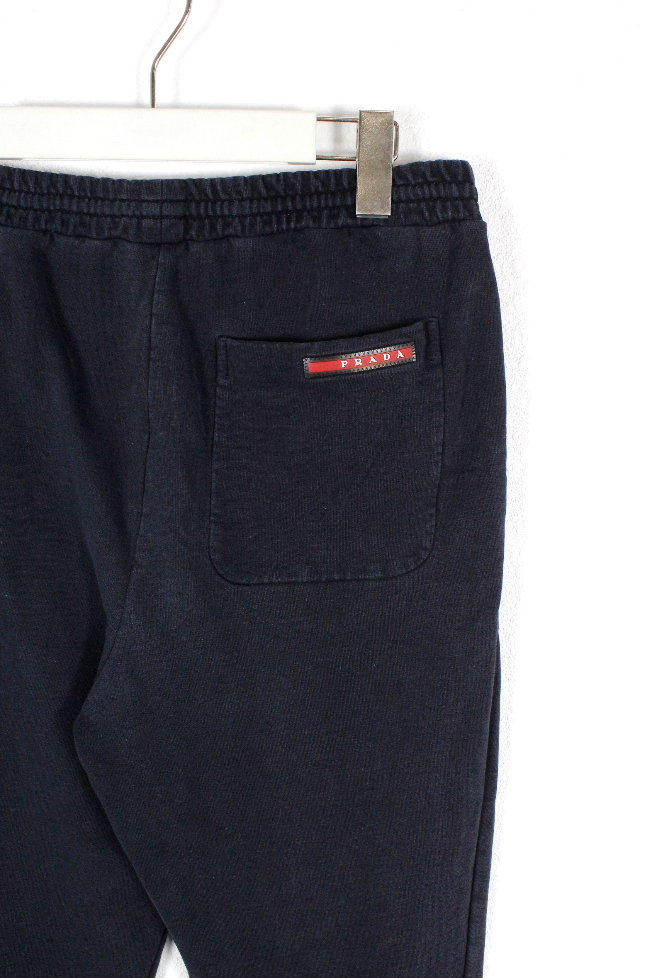 Prada Prada Rubber Logo Washed Navy Sweatpants Size US 30 / EU 46 - 3 Thumbnail