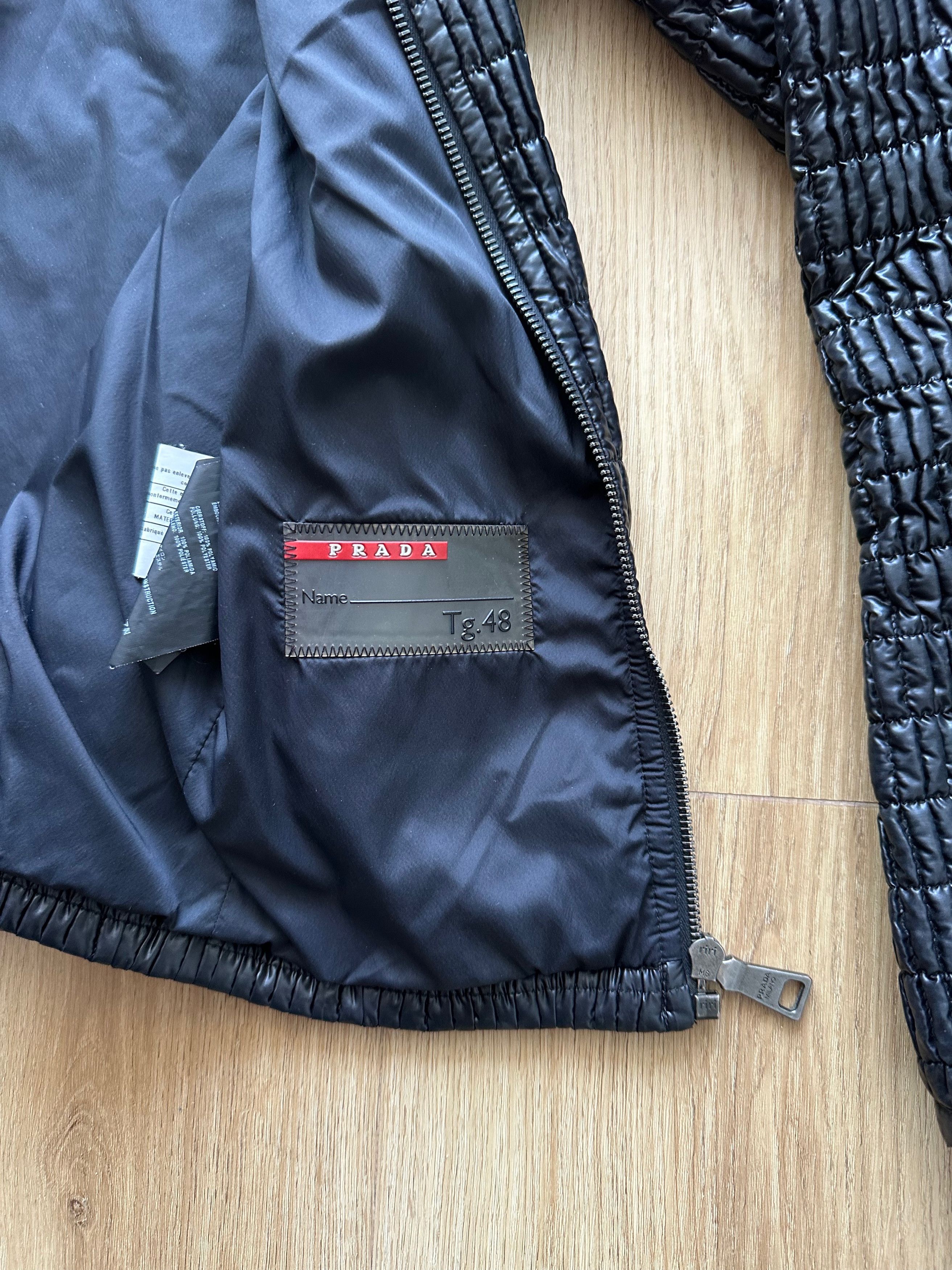 Prada PRADA black texture red tab padded ribbed nylon linea rossa Size US M / EU 48-50 / 2 - 13 Thumbnail