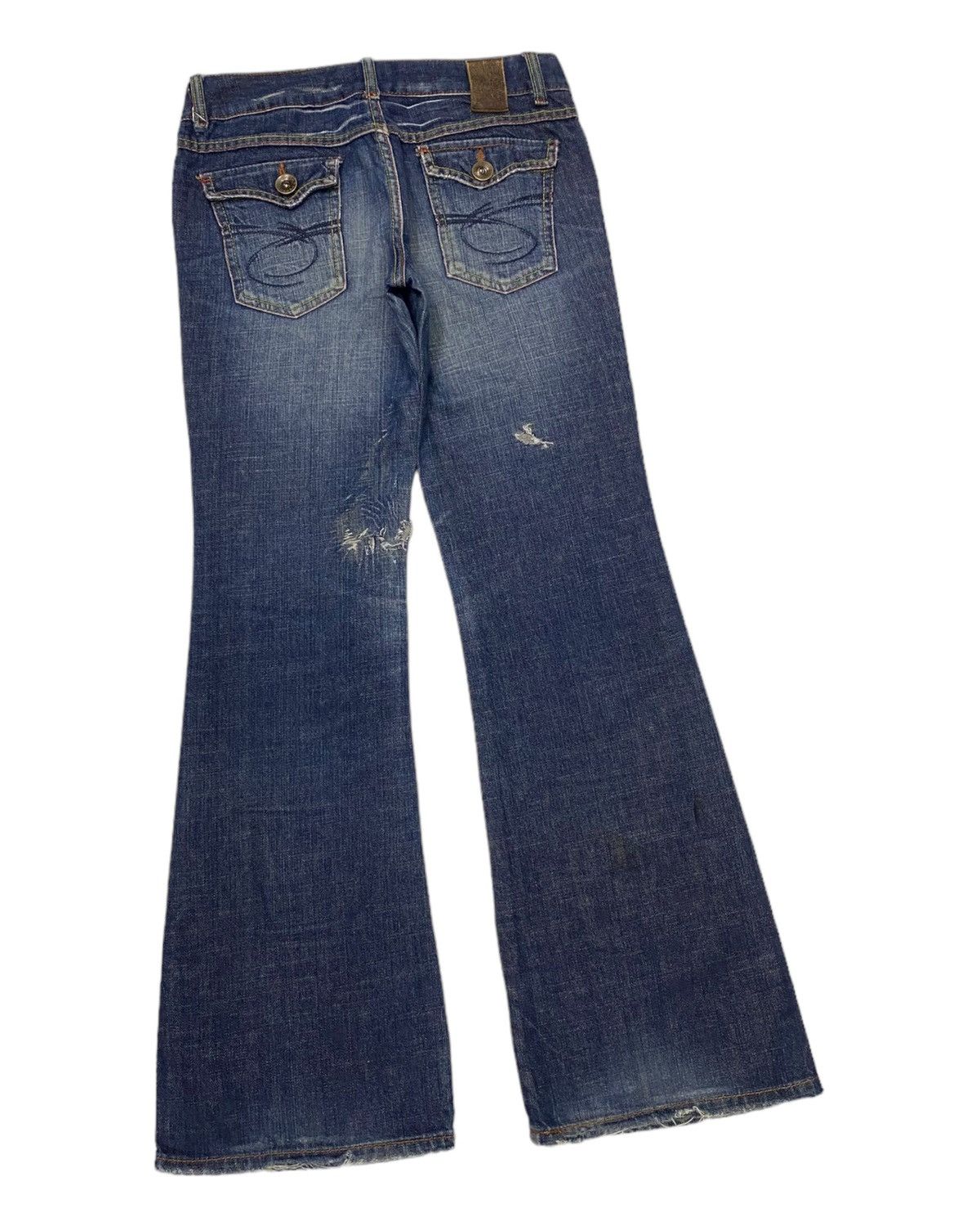 If Six Was Nine 🔥JAPANESE FLARE JEANS RED PEPPER DISTRESS FLARE DENIM JEANS Size 30" / US 8 / IT 44 - 4 Thumbnail