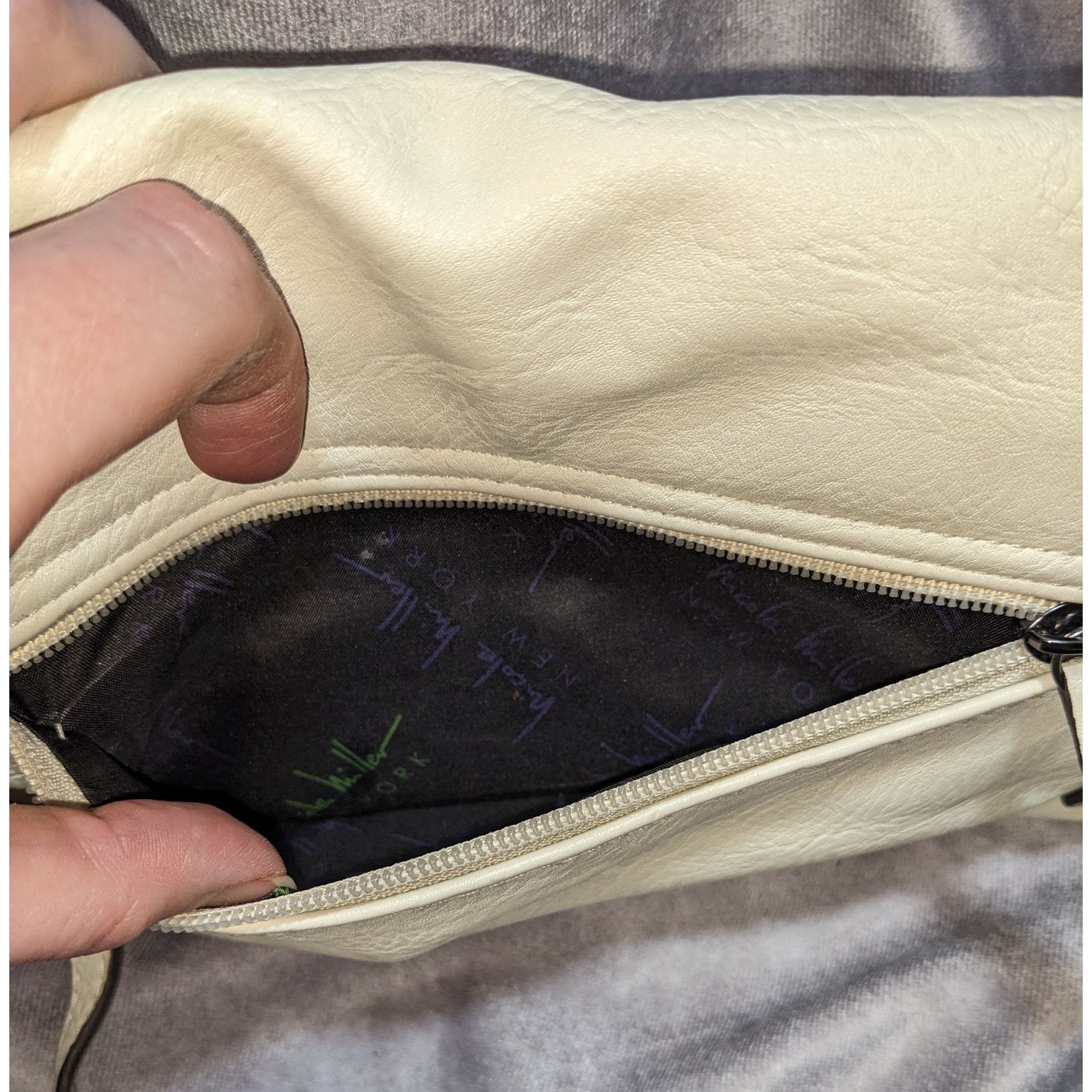 Nicole Miller Nicole Miller New York Cream Faux Leather Crossbody Bag With Size ONE SIZE - 7 Thumbnail