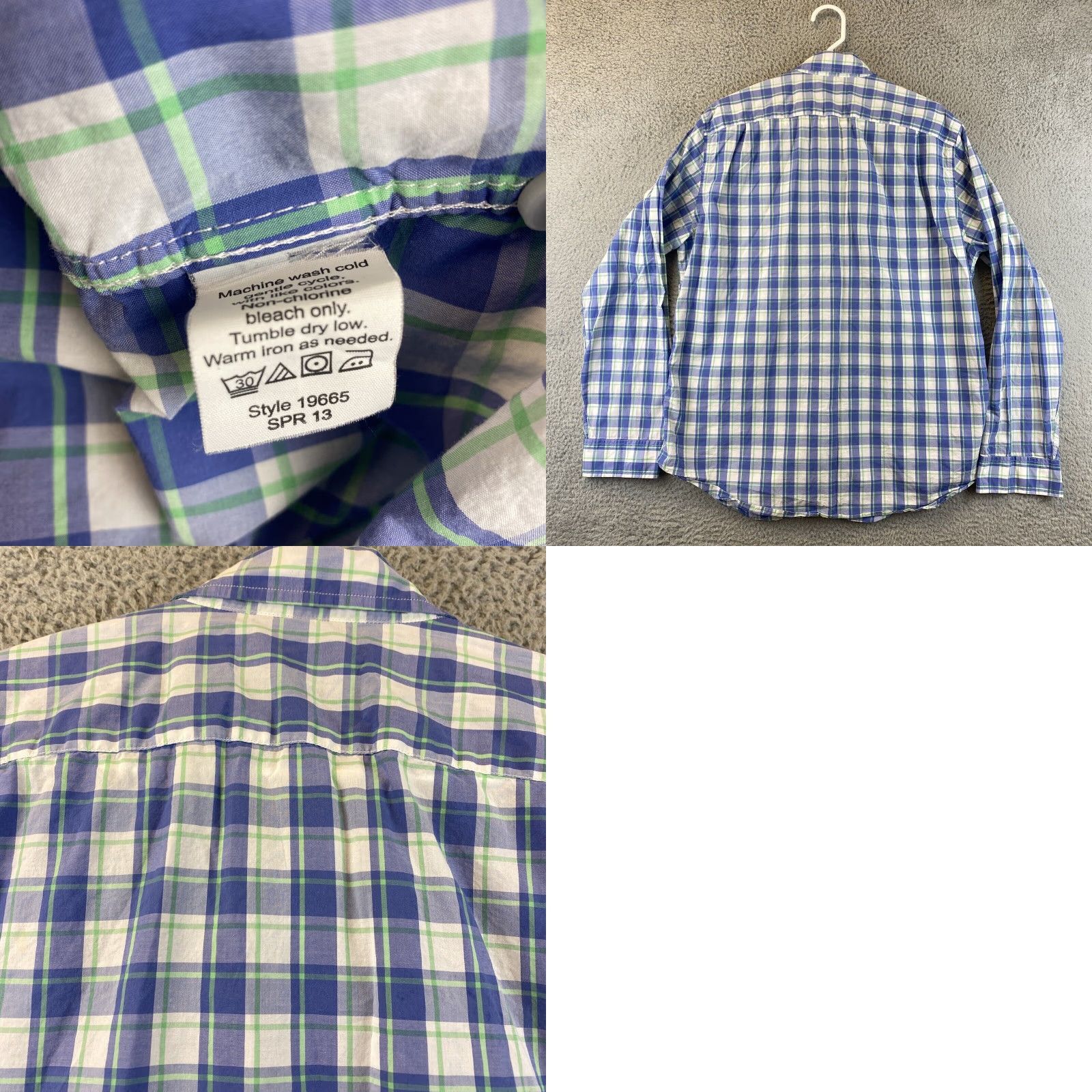 J.Crew J.CREW Slim Fit Button-Up Long Sleeve Shirt Mens L Plaid Cotton / 82-53 (Blue) Size US L / EU 52-54 / 3 - 8 Thumbnail