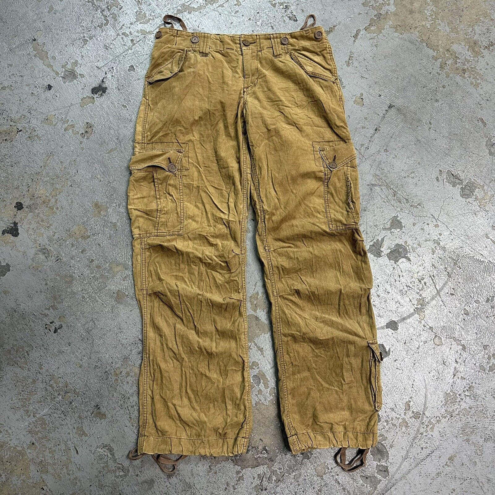Abercrombie & Fitch × Vintage Vintage Y2K Abercrombie Corduroy Cargo Paratrooper Pants Size 32" / US 10 / IT 46 - 1 Thumbnail