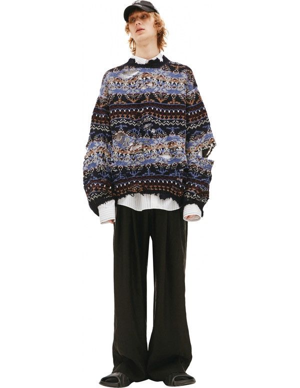 Balenciaga Balenciaga “Afterworld” Destroyed Wool Sweater Size US M / EU 48-50 / 2 - 4 Thumbnail