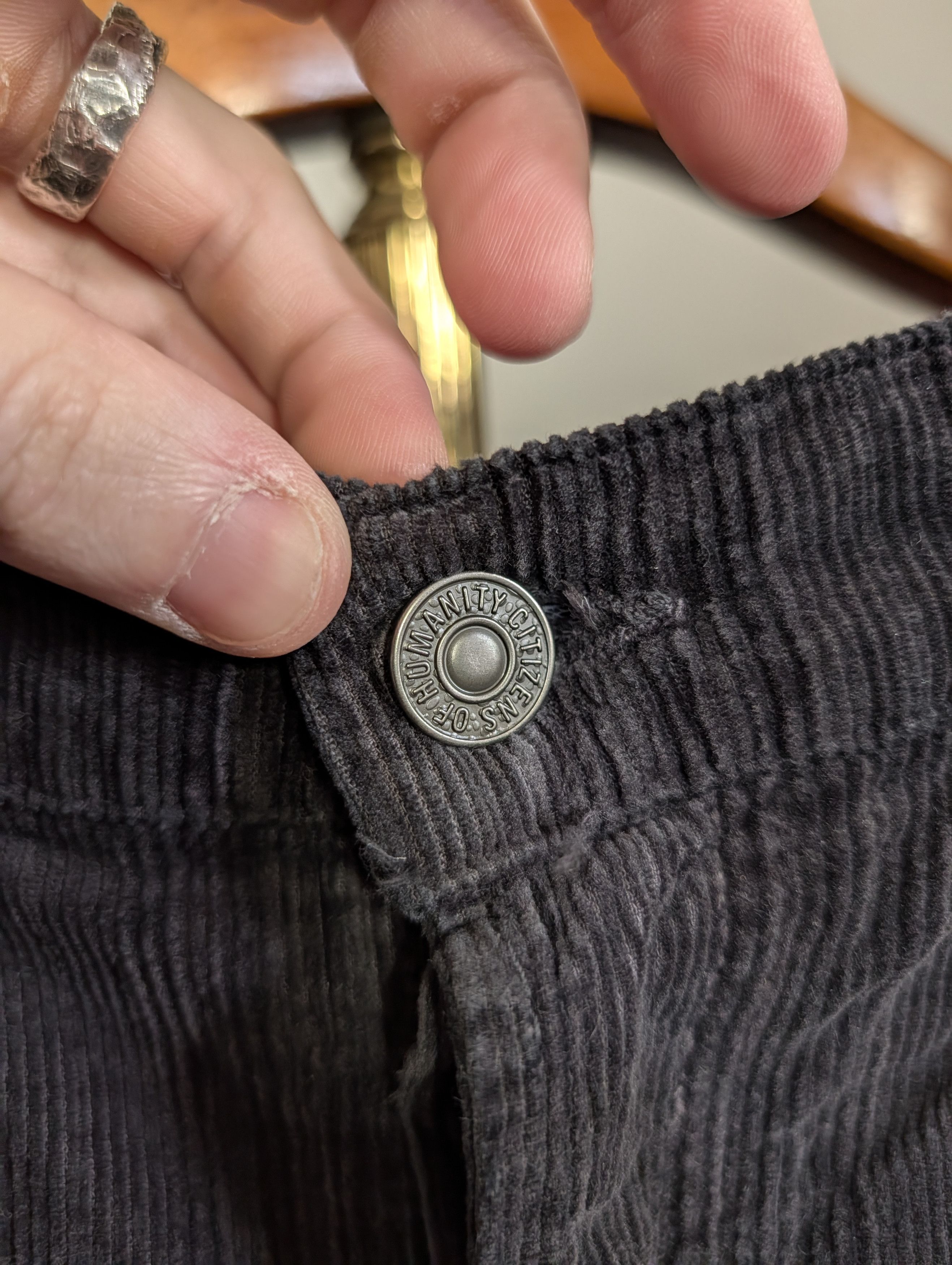 Citizens Of Humanity Black striped corduroy made in USA pants 28 Size US 30 / EU 46 - 4 Thumbnail