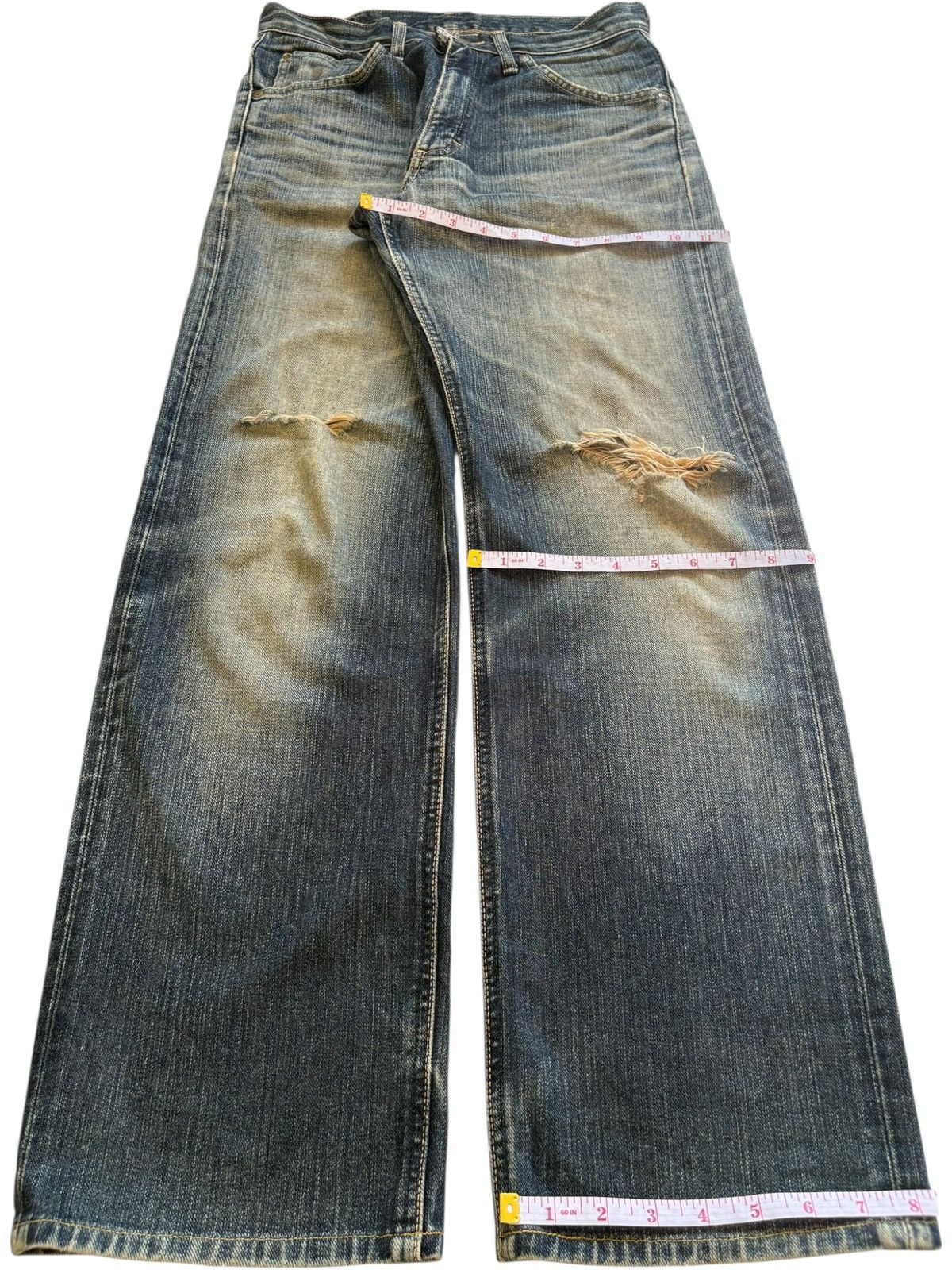 Lee Vintage Lee Mud Wash Distressed Loose Baggy Jeans Size US 28 / EU 44 - 14 Thumbnail