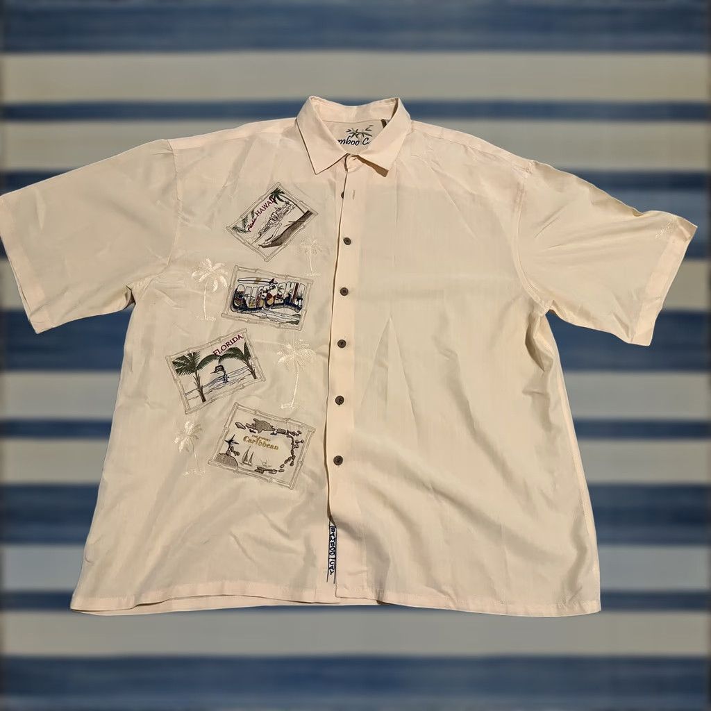 Vintage Bamboo Cay Embroidered Hawaiian California Florida Caribbean Shirt Mens XXL 2XL Size US XXL / EU 58 / 5 - 1 Thumbnail