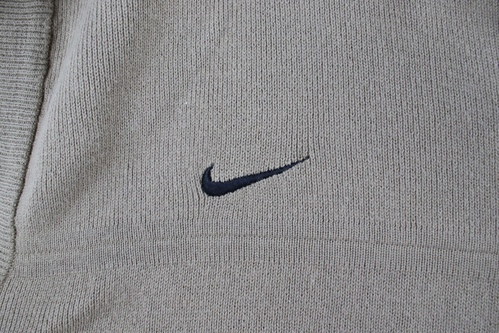 Nike × Vintage Vintage Nike Scott Mini Swoosh Knit Sweater Vest Beige Size US L / EU 52-54 / 3 - 4 Thumbnail