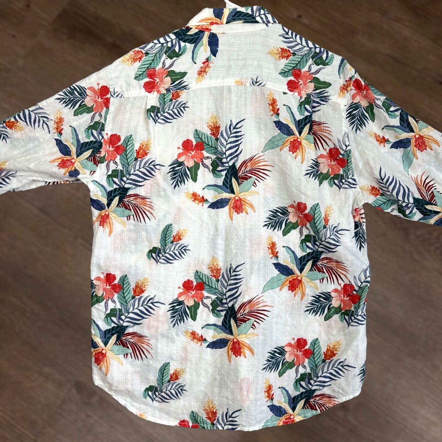 Tommy Bahama Tommy Bahama Relax Linen Blend Shirt Mens L White Multicolor Floral Button Up Long Sleeve Casual Beachwear Size US L / EU 52-54 / 3 - 1 Thumbnail