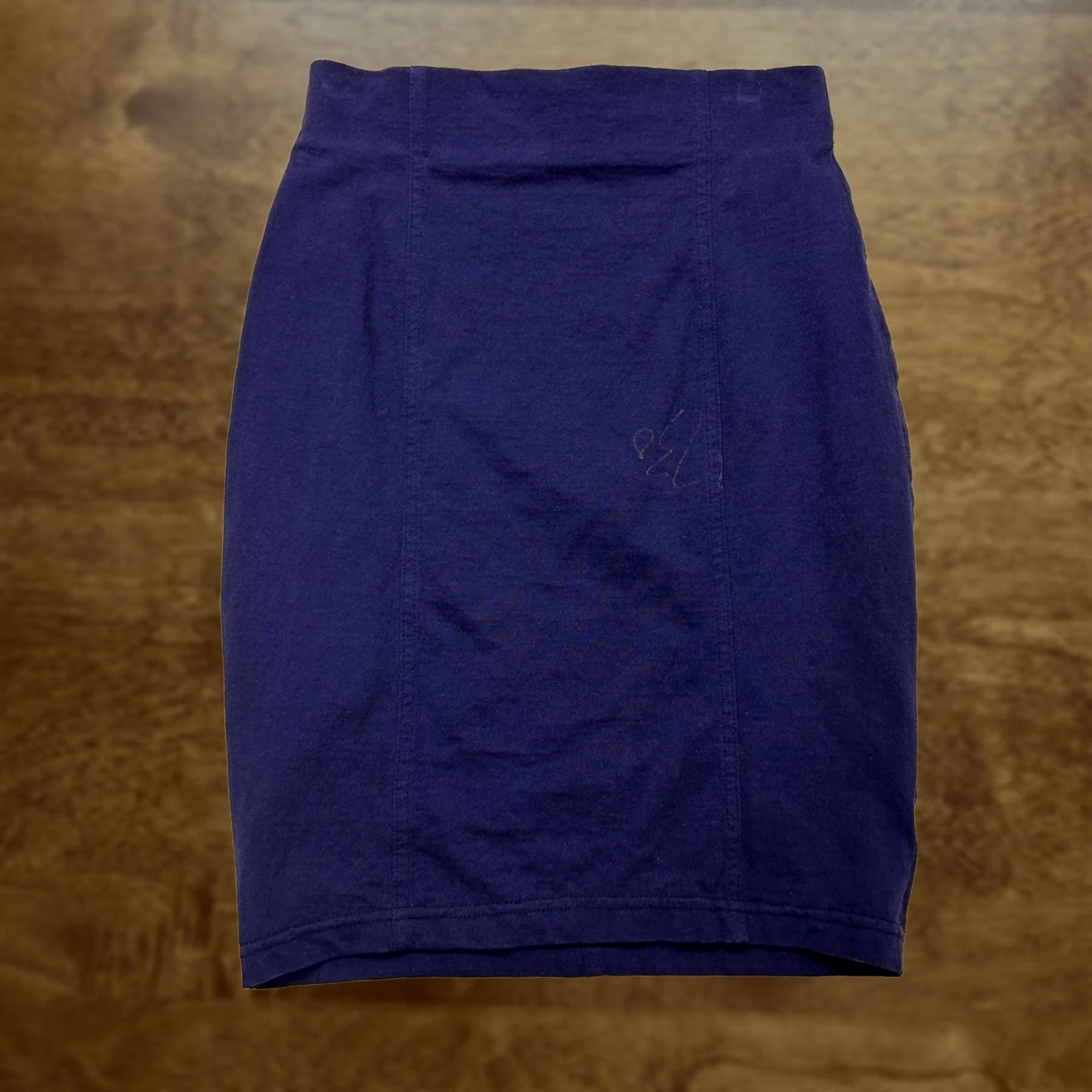Vintage VINTAGE Necessary Objects Skirt Womens Med Blue Knit Pencil Knee Length Stretch Size 32" / US 10 / IT 46 - 1 Thumbnail