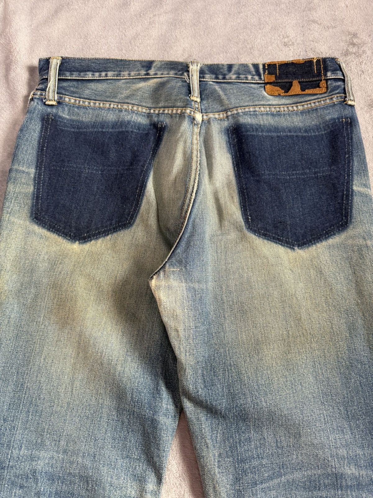 Big John × Vintage 70s Big John Talon Zipper Aging Distressed Mud Flared Jeans Size US 32 / EU 48 - 15 Thumbnail