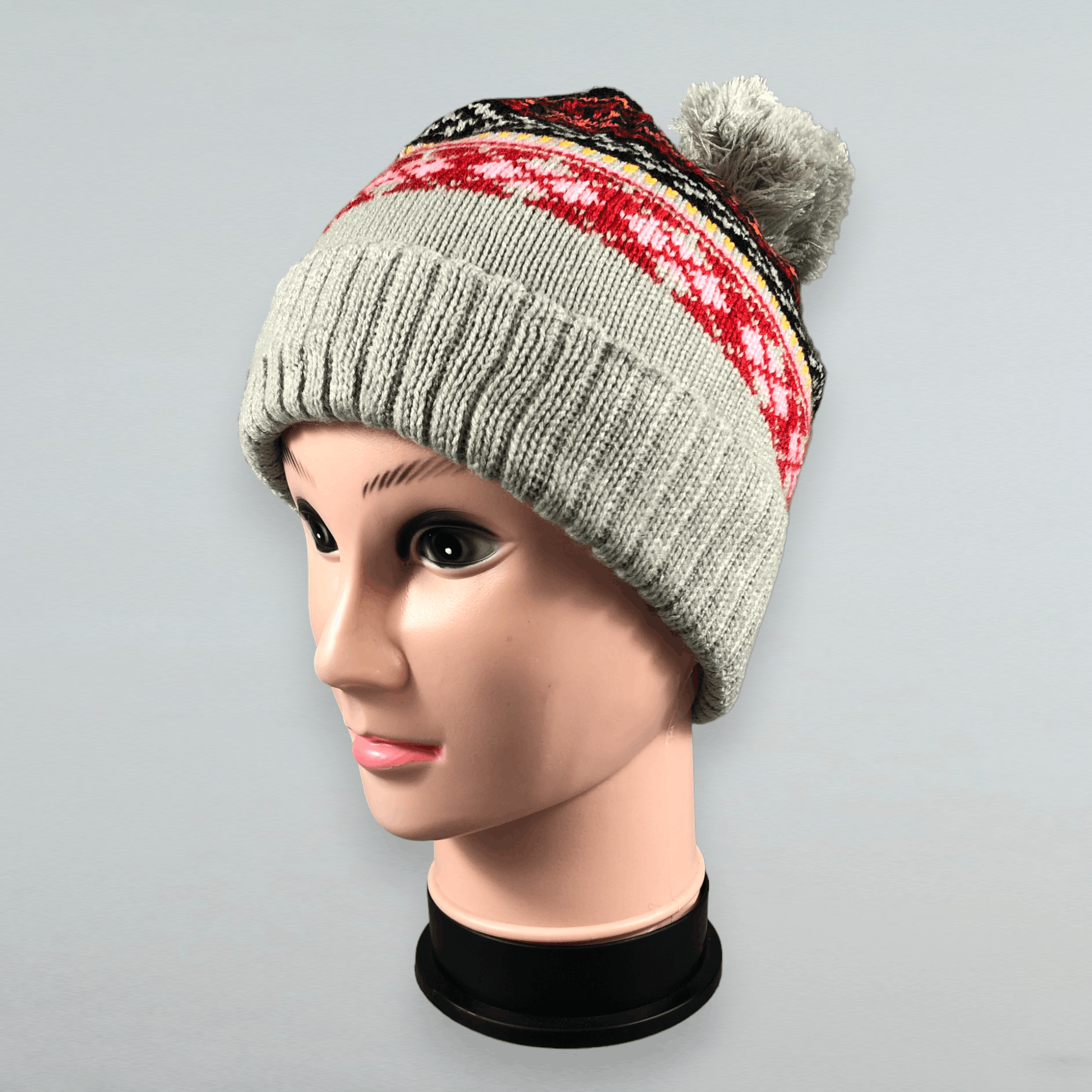 Japanese Brand Fair Isle Multicolor Beanie Size ONE SIZE - 3 Thumbnail