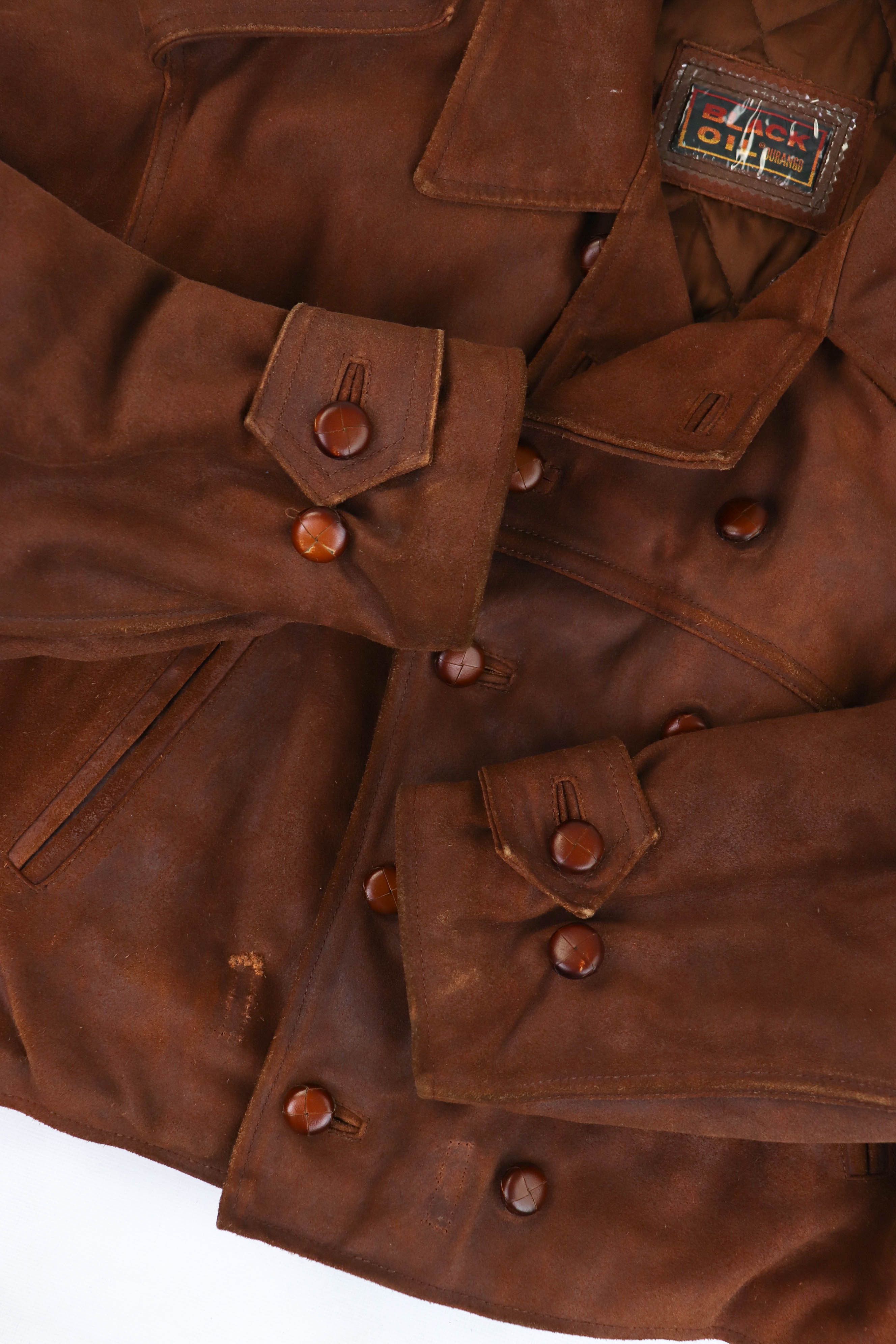 Vintage Vintage Tan Suede Leather Western Double Breast Crop Jacket Size US L / EU 52-54 / 3 - 9 Thumbnail