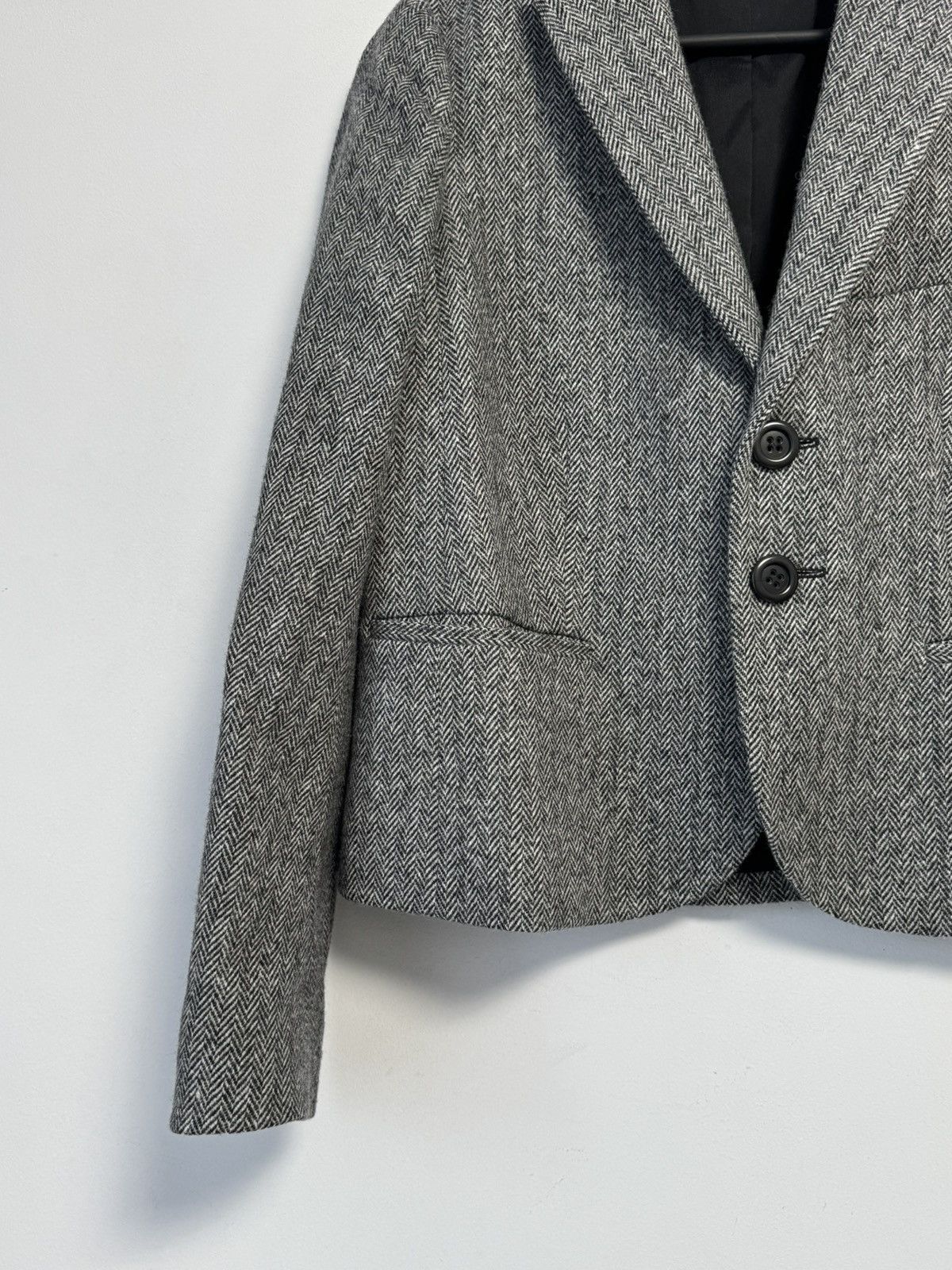 RED Valentino Red Valentino Cropped Blazer Jacket Grey Herringbone Size 44 Size M / US 6-8 / IT 42-44 - 4 Thumbnail