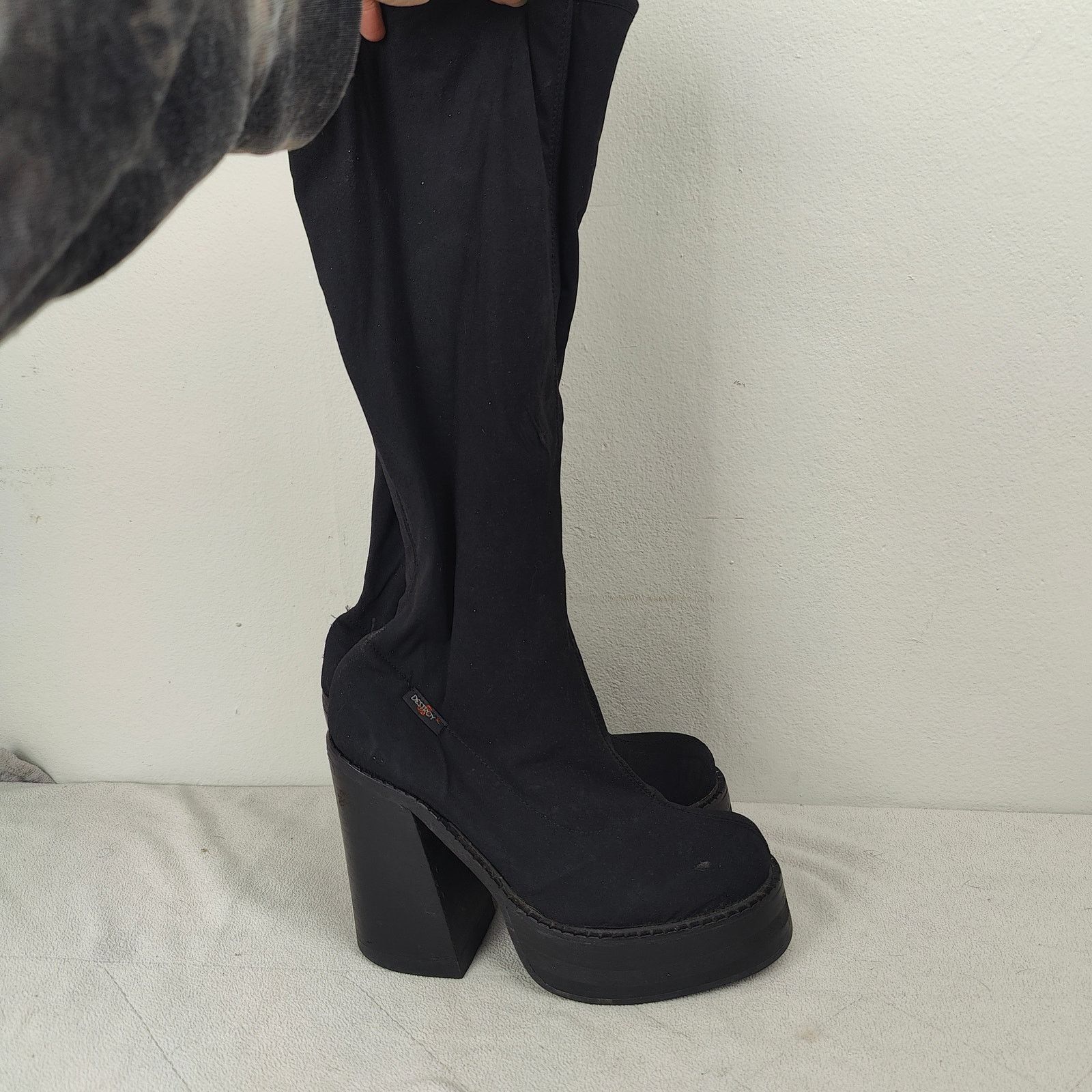 Other Vintage Y2K Destroy Chunky Boots Womens 37 38 Black Sock Size US 8 / IT 38 - 5 Thumbnail